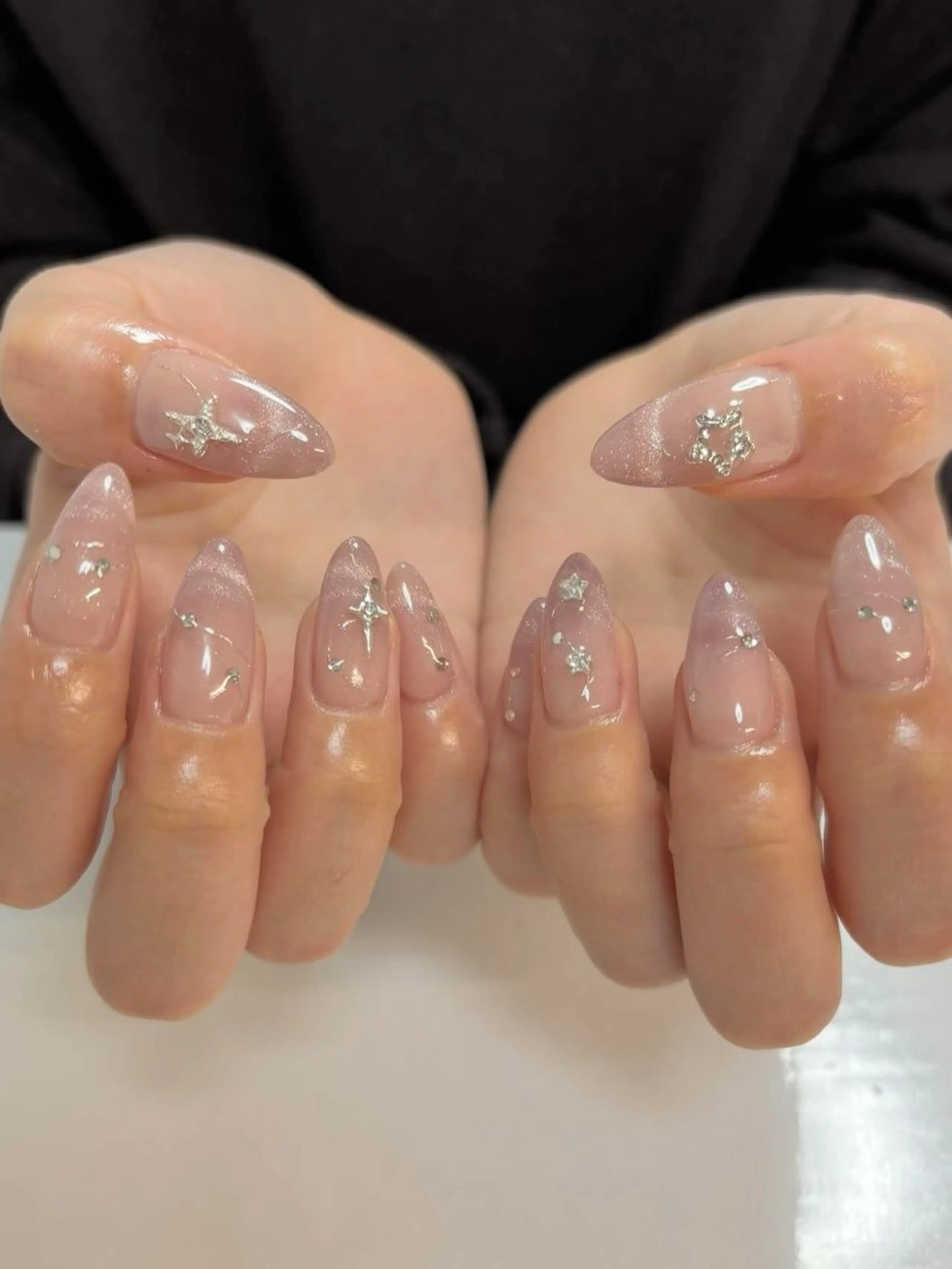 ネイル アートネイル 長さ出し ジェルネイル マグネットネイル ニュアンスネイル ハンドネイル KIM キムのネイルデザイン