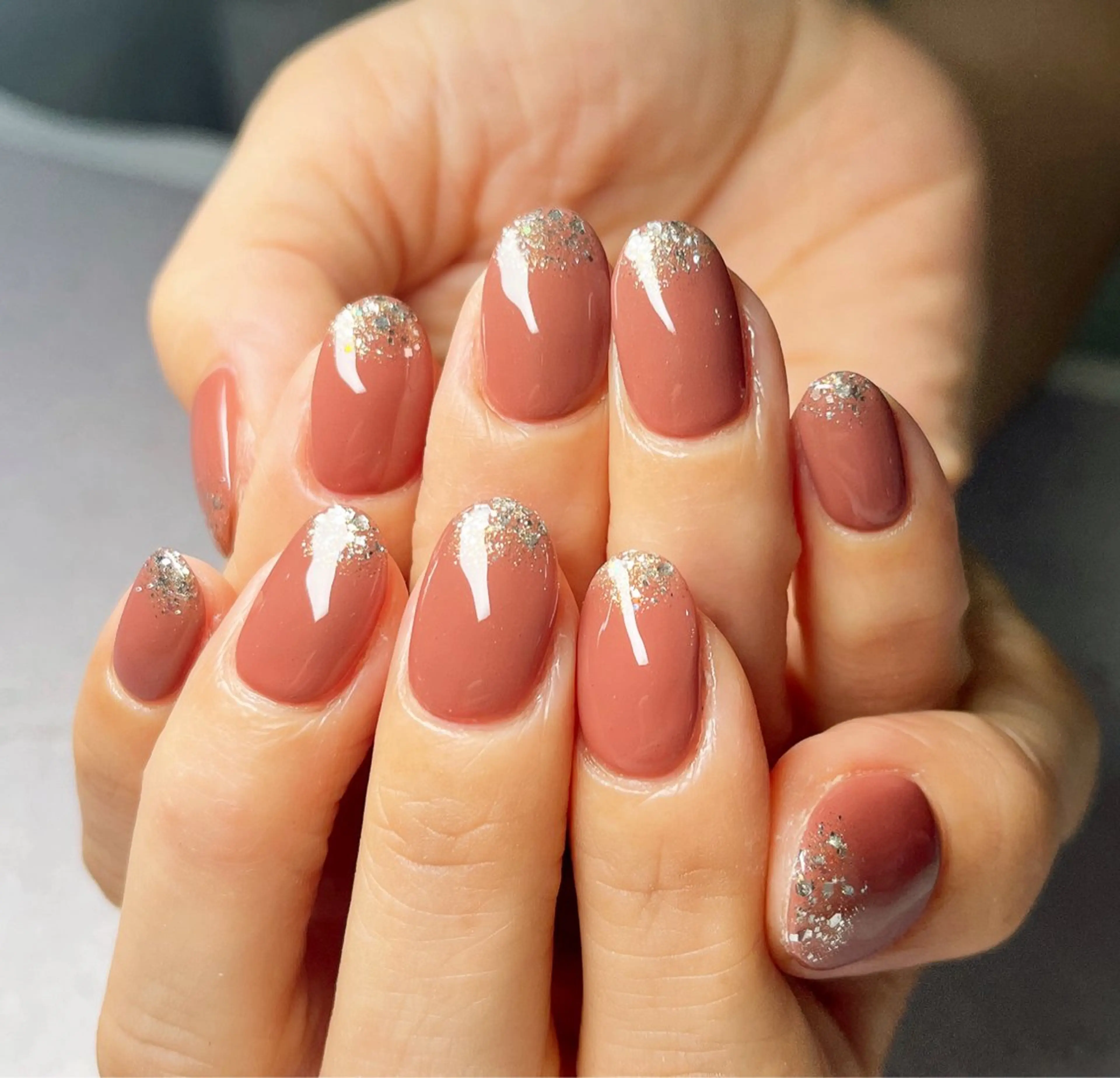 ネイル ラメ(グリッター) 持ち込み オフィスネイル ワンカラーネイル シンプルネイル 吉田  （ネイリスト）のネイルデザイン