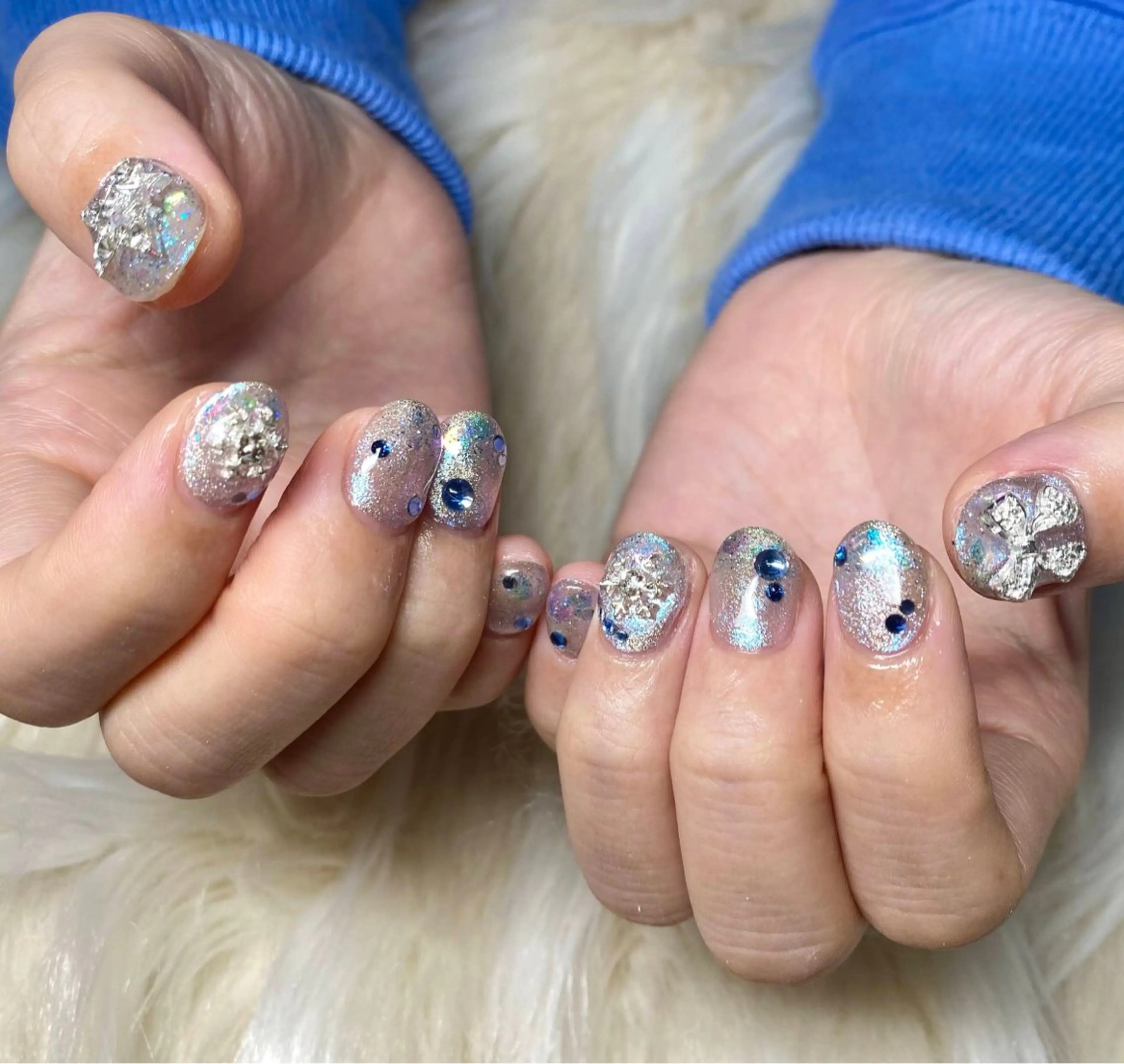 ネイル 長さ出し フラッシュネイル フレンチネイル ジェルネイル グラデーション ハンドネイル Nail&eye Belire 新宿のネイルデザイン