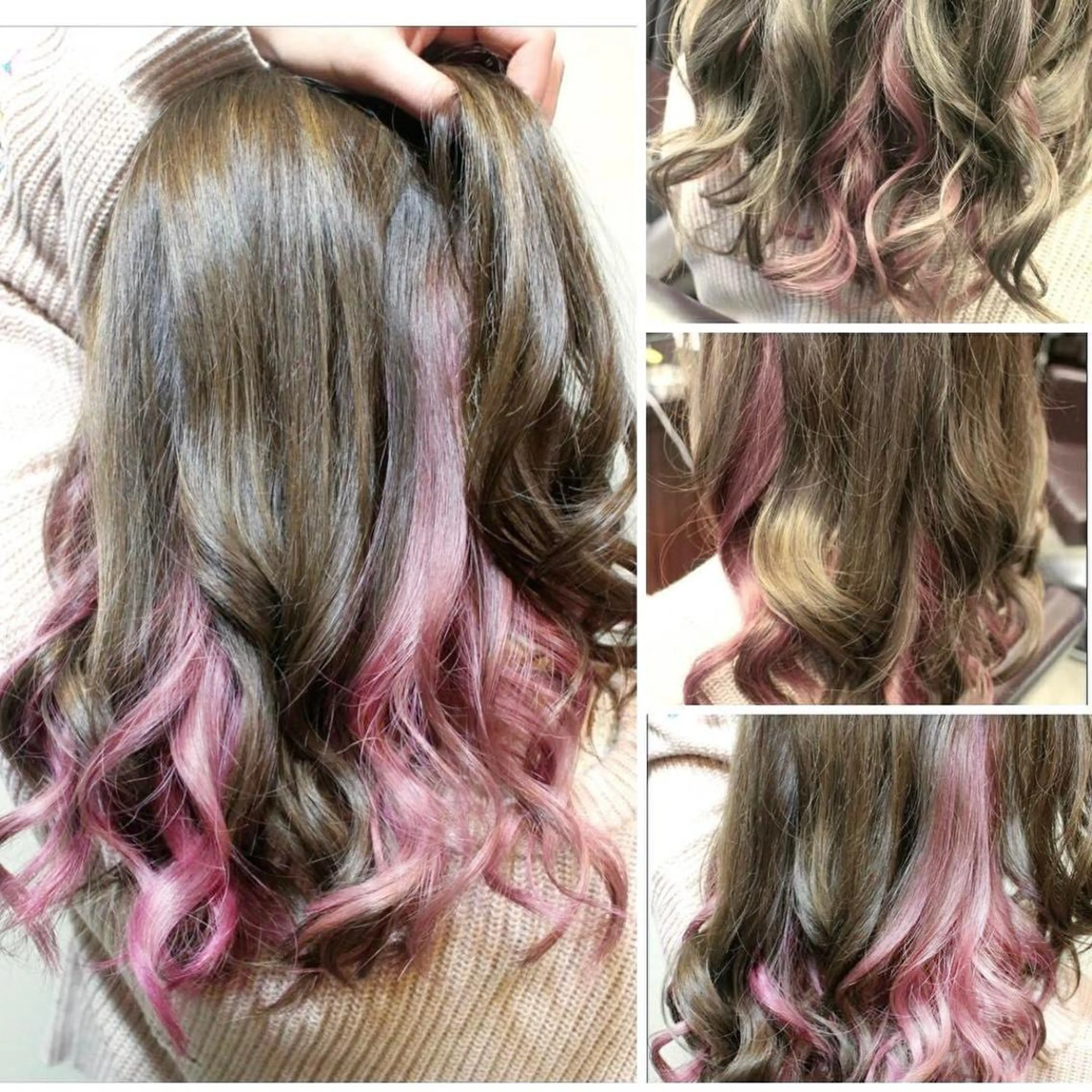 ミディアム カラー ヘアアレンジ インナーカラー ピンクカラー Shelltie Fiel (シェルティフィエル)所属・次世代シールエクステ 錦糸町 小泉 朋之のヘアスタイル