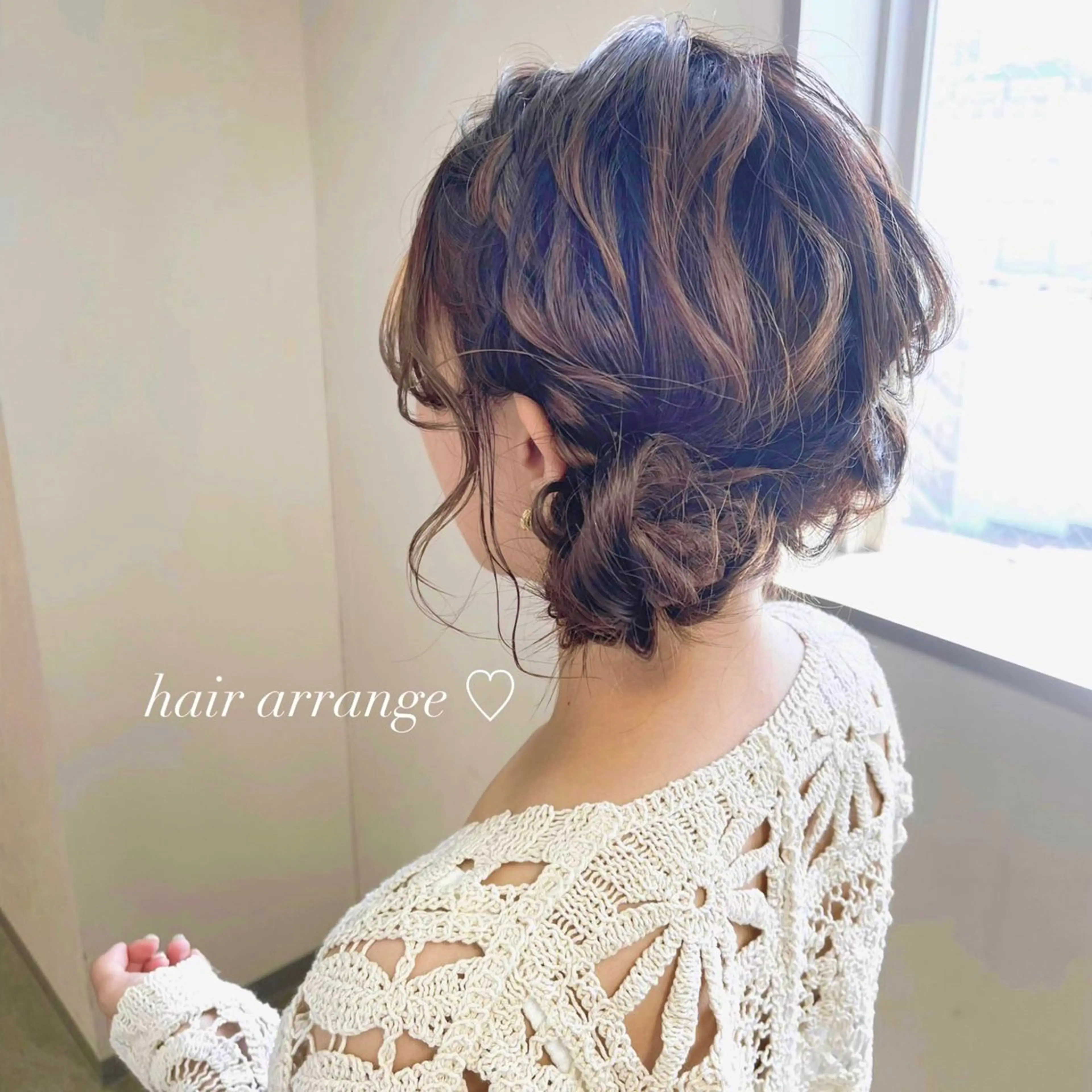 ヘアアレンジ お団子ヘア ヘアセット 松井那津子 /ハイライトブリーチのヘアスタイル