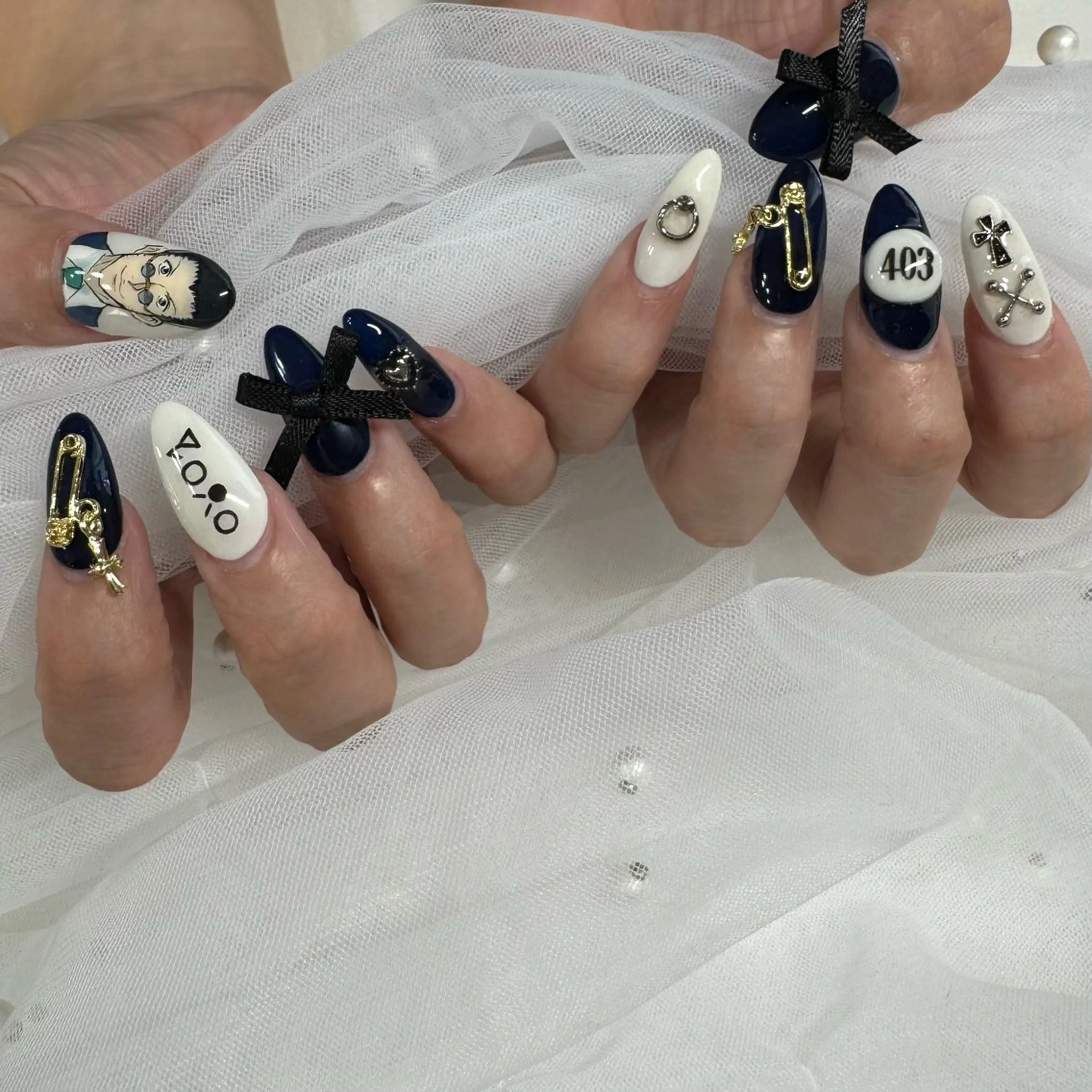 ネイル ハート 持ち込み リボン 東 千夏のネイルデザイン