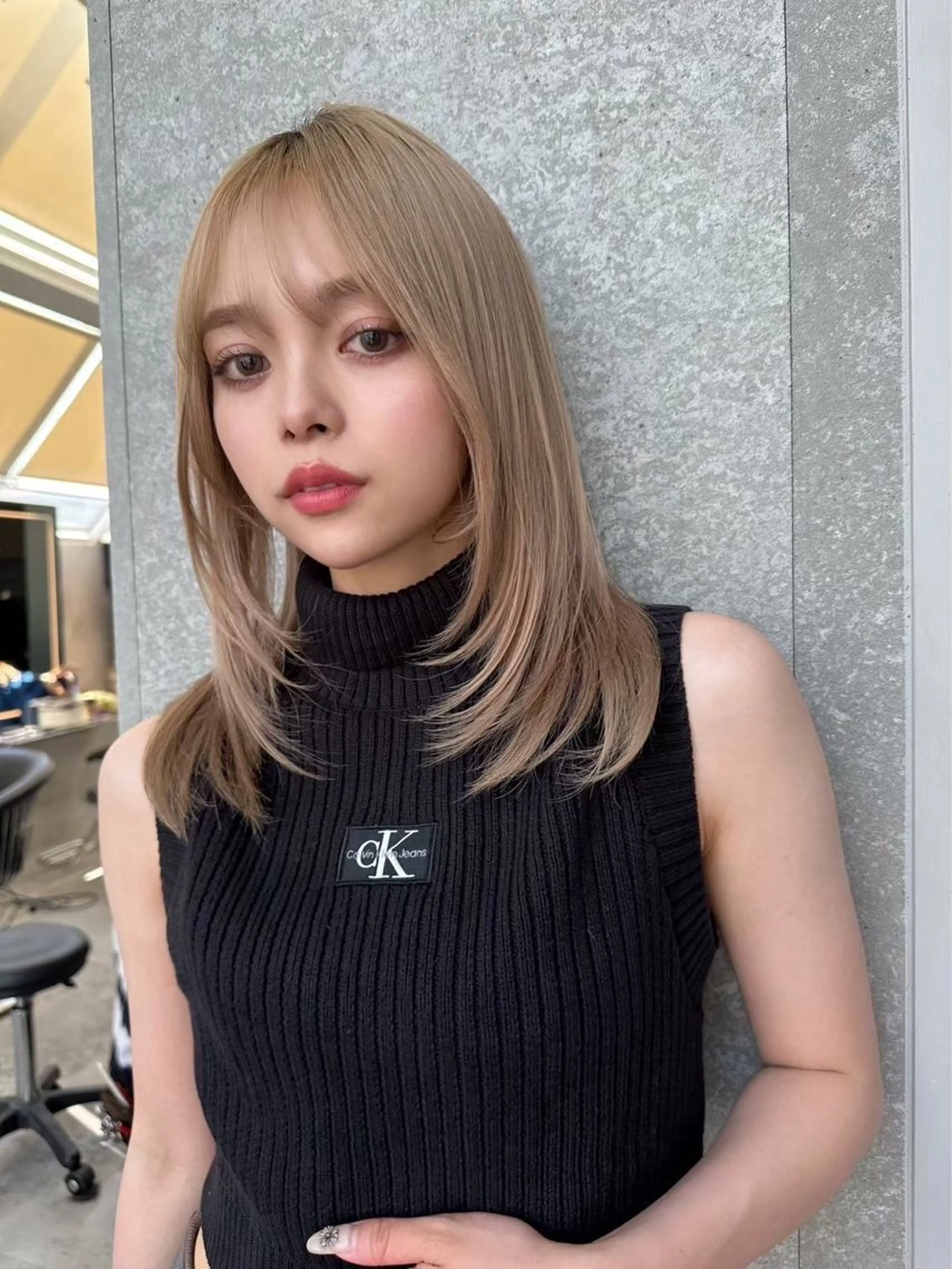 ミディアム カラー カット ヘアカラー トリートメント ヘッドスパ ヘアセット ダブルカラー 韓国レイヤーKYONのヘアスタイル