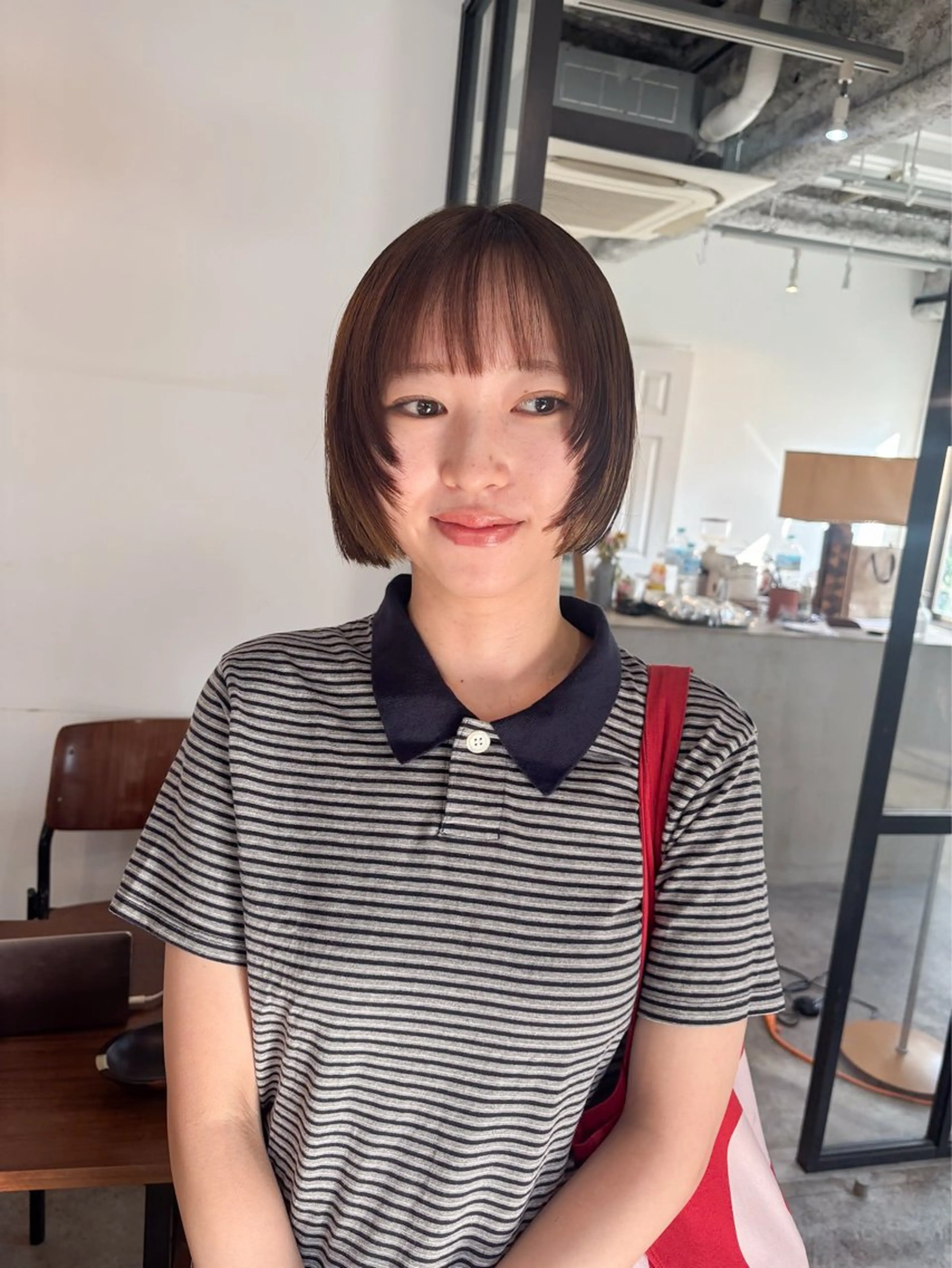 ショート カラー ボブレイヤー ボブ レイヤーカット カット ヘアカラー トリートメント Takuma Suzuki中目黒のヘアスタイル