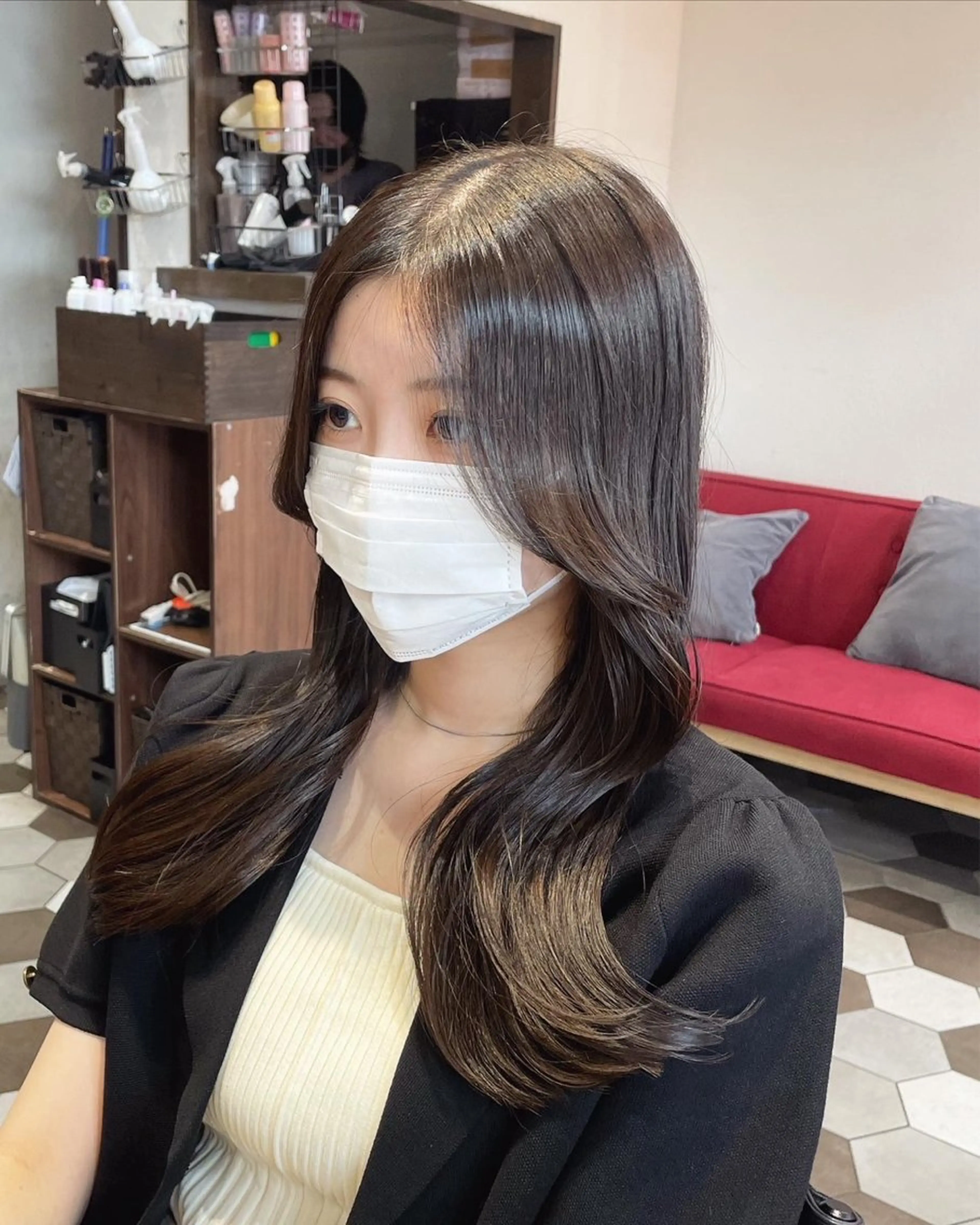 カラー ヘアアレンジ 似合わせ顔まわり カット💛森尾真由美のヘアスタイル