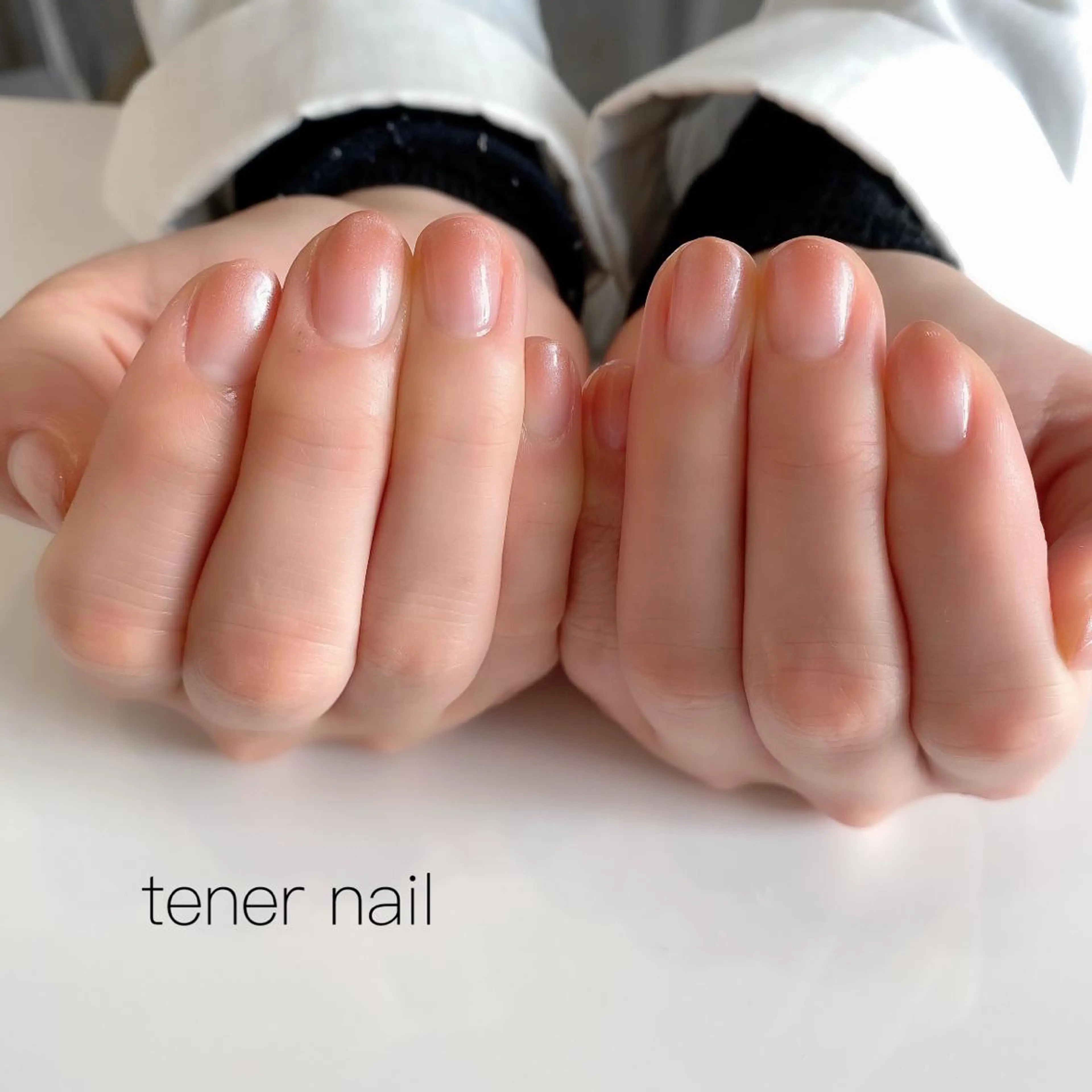 ネイル クリアネイル グラデーション オフィスネイル オレンジ ピンク tener  nail  テネルネイル所属・テネルネイル tener nailのネイルデザイン