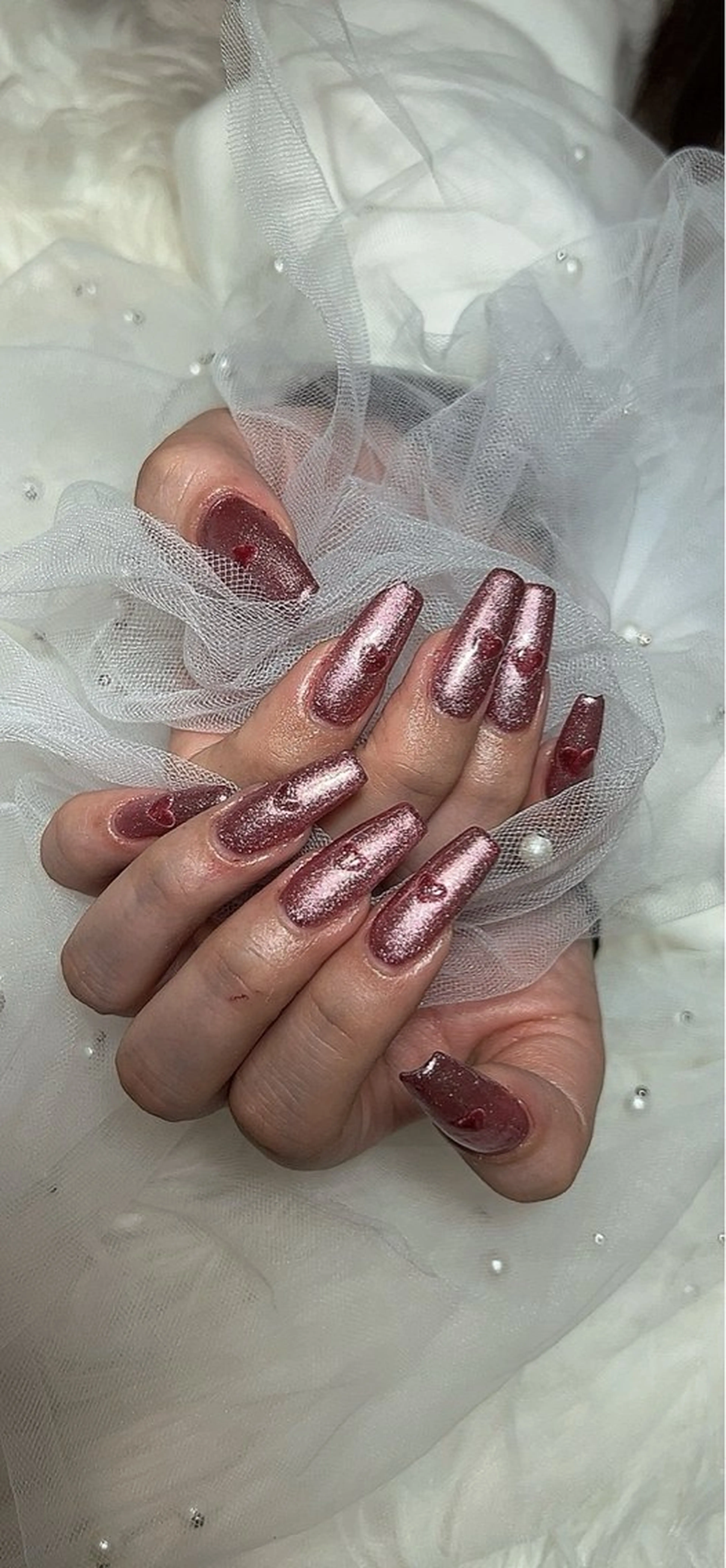 ネイル ハート マグネットネイル Ruana Nailのネイルデザイン