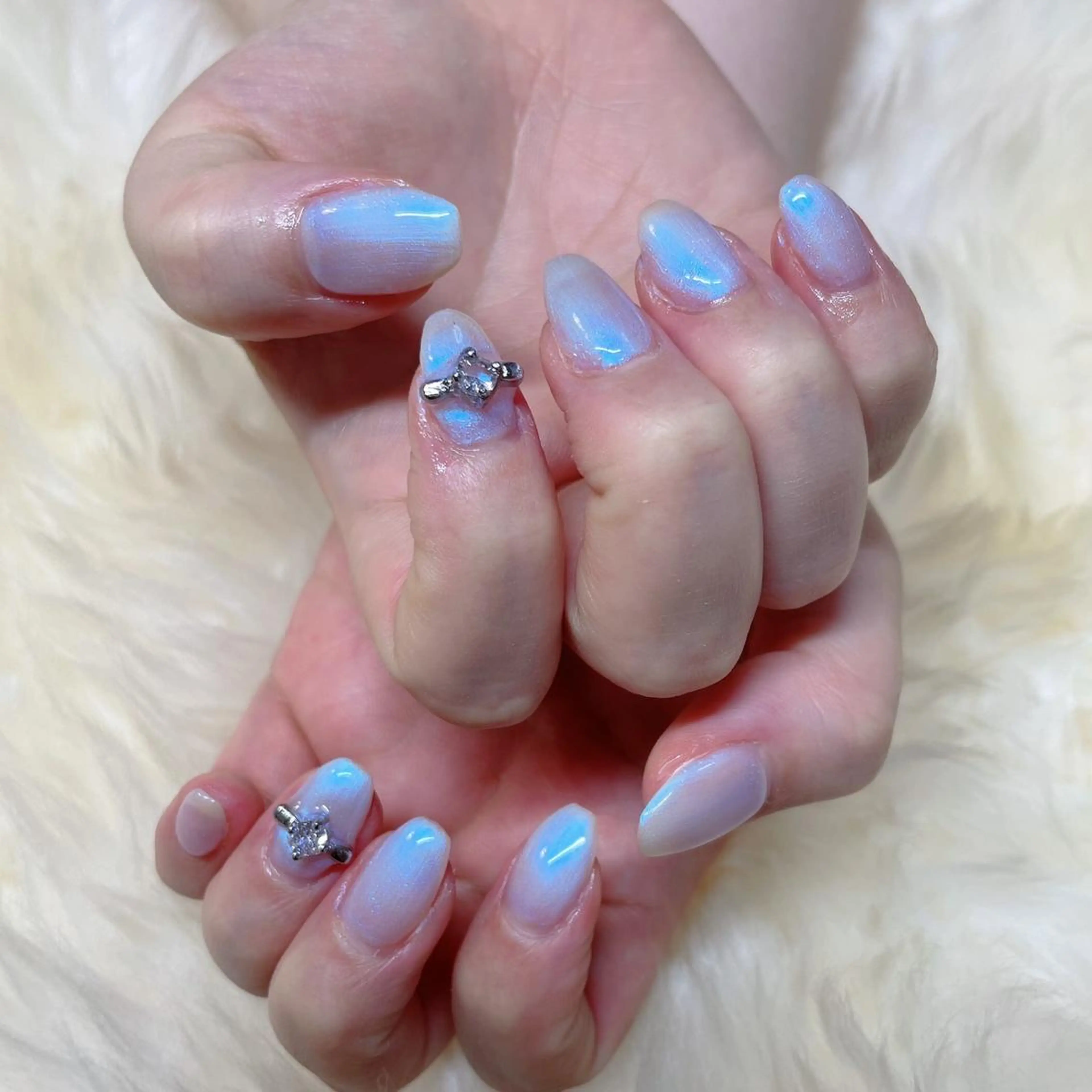 ミディアム ハンドネイル ハンドケア 💜MIYA nail川崎店のネイルデザイン