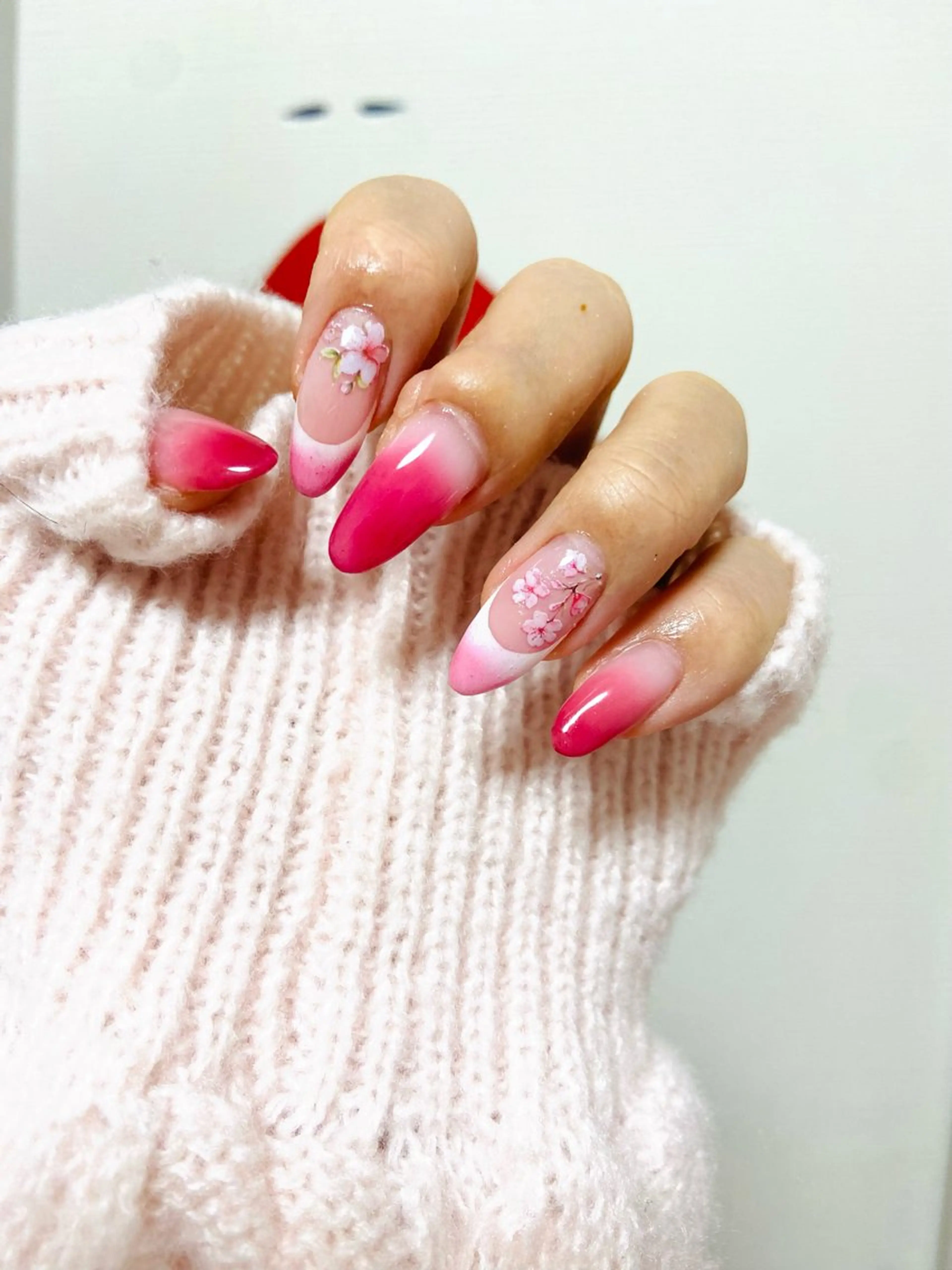 ネイル アートネイル 桜ネイル HandSnail自宅サロン所属・HandSnail 座間自宅ネイルサロンのネイルデザイン