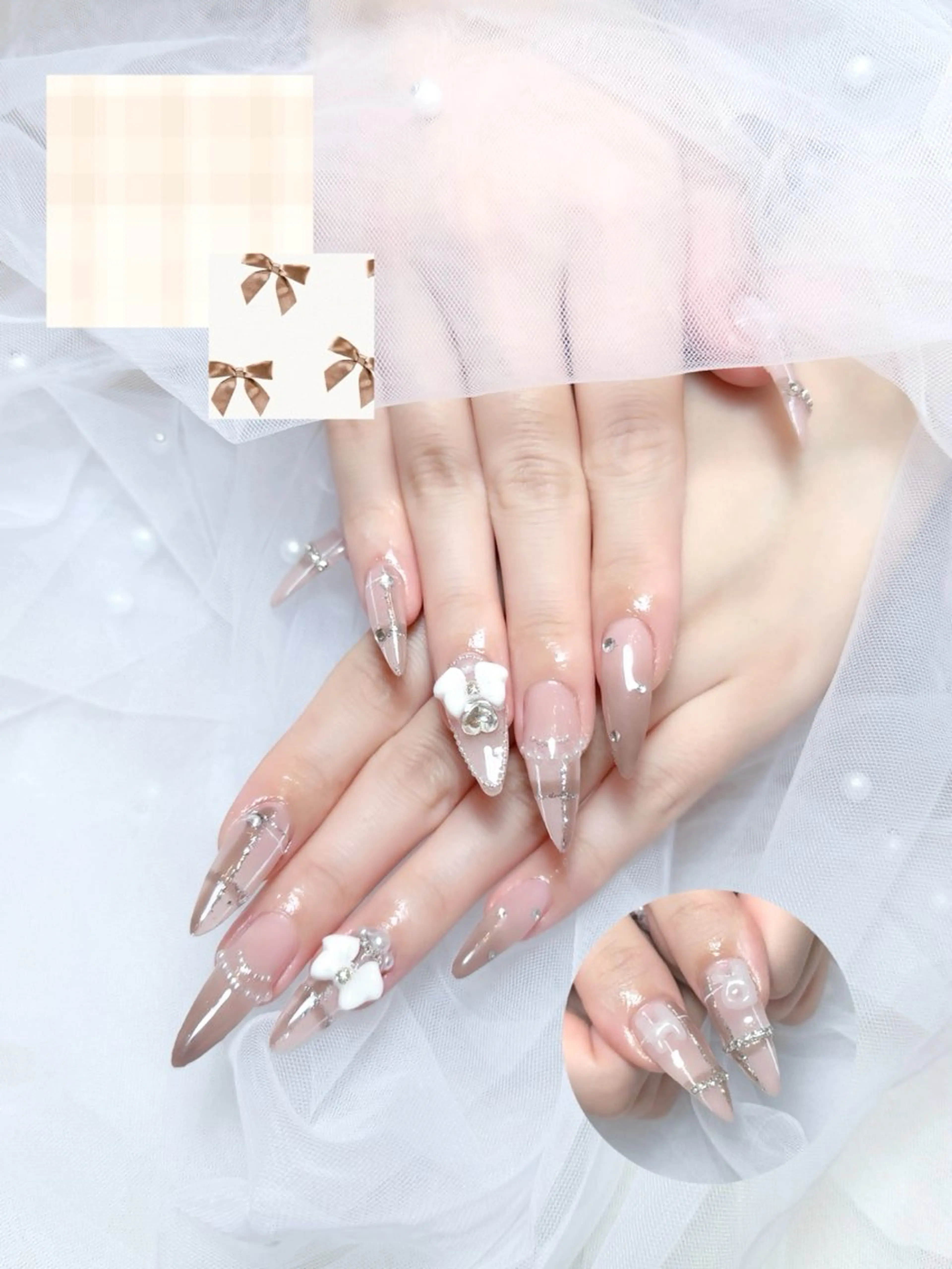 ネイル リボン Haney所属・S. Hanaのネイルデザイン