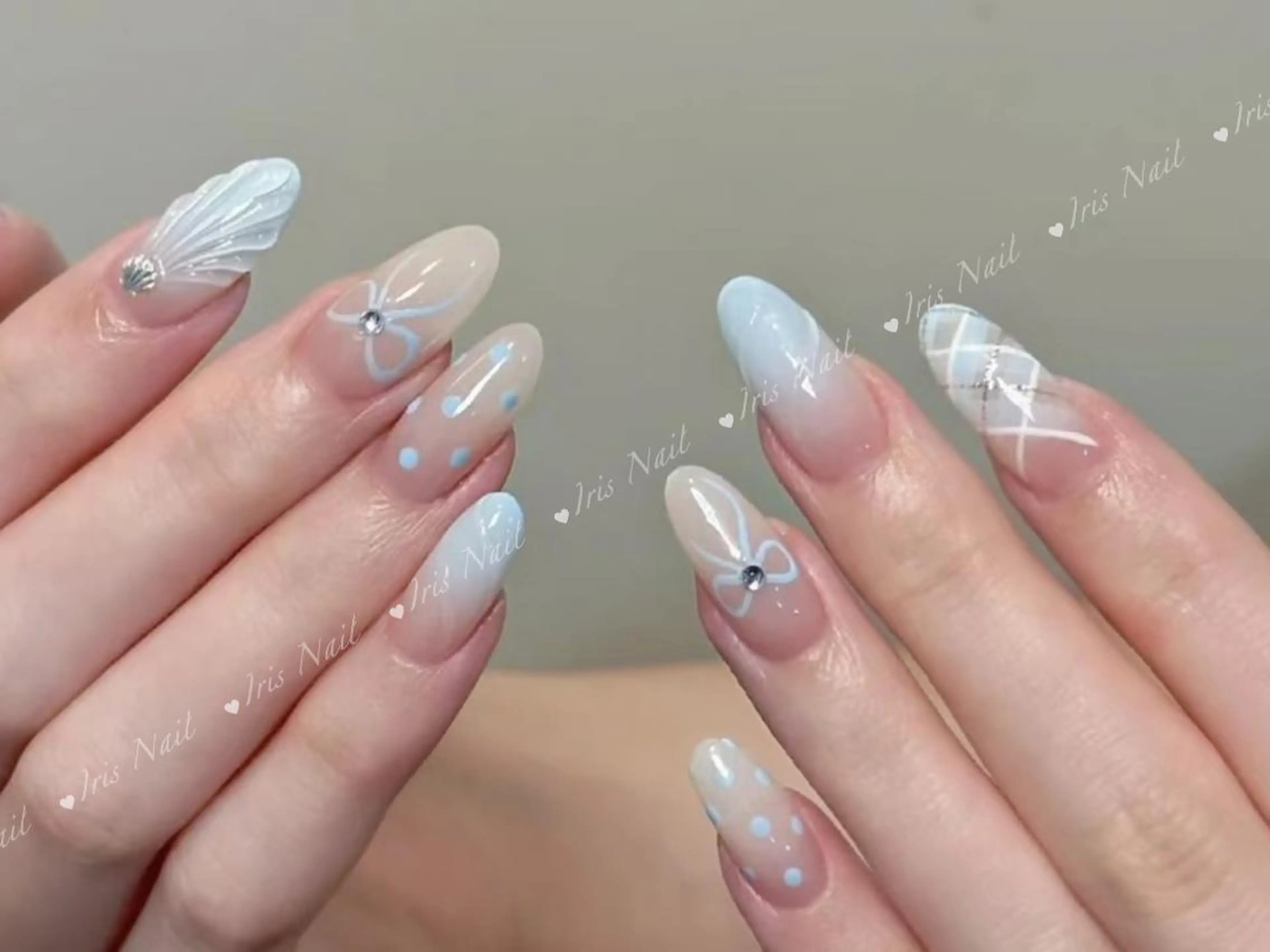ネイル リボン ハンドネイル ハンドケア IRIS NAIL大塚のネイルデザイン