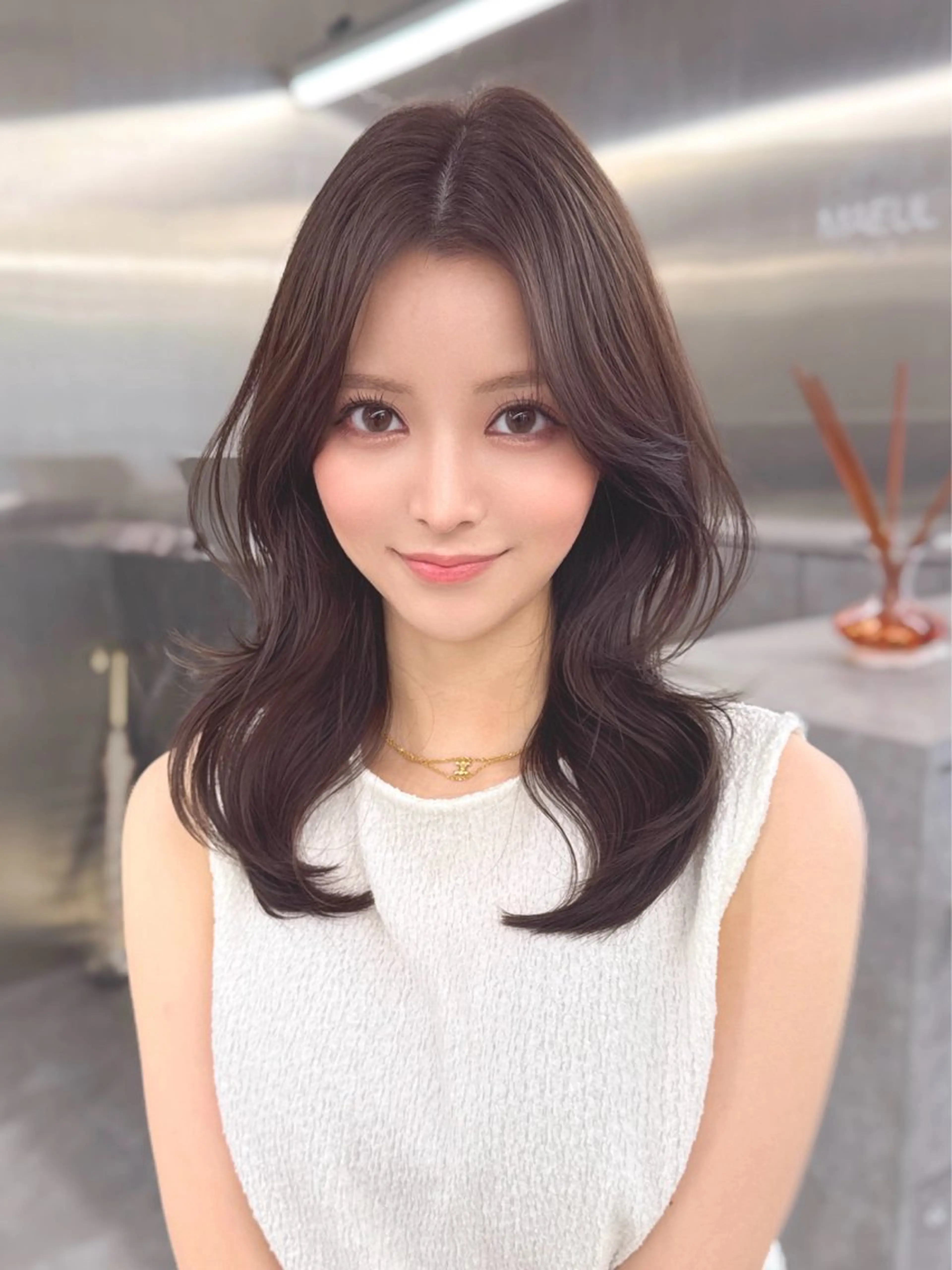 ミディアム カラー カット ヘアカラー トリートメント MAEUL luna所属・前髪顔周り/レイヤー 韓国/桔川恒のヘアスタイル