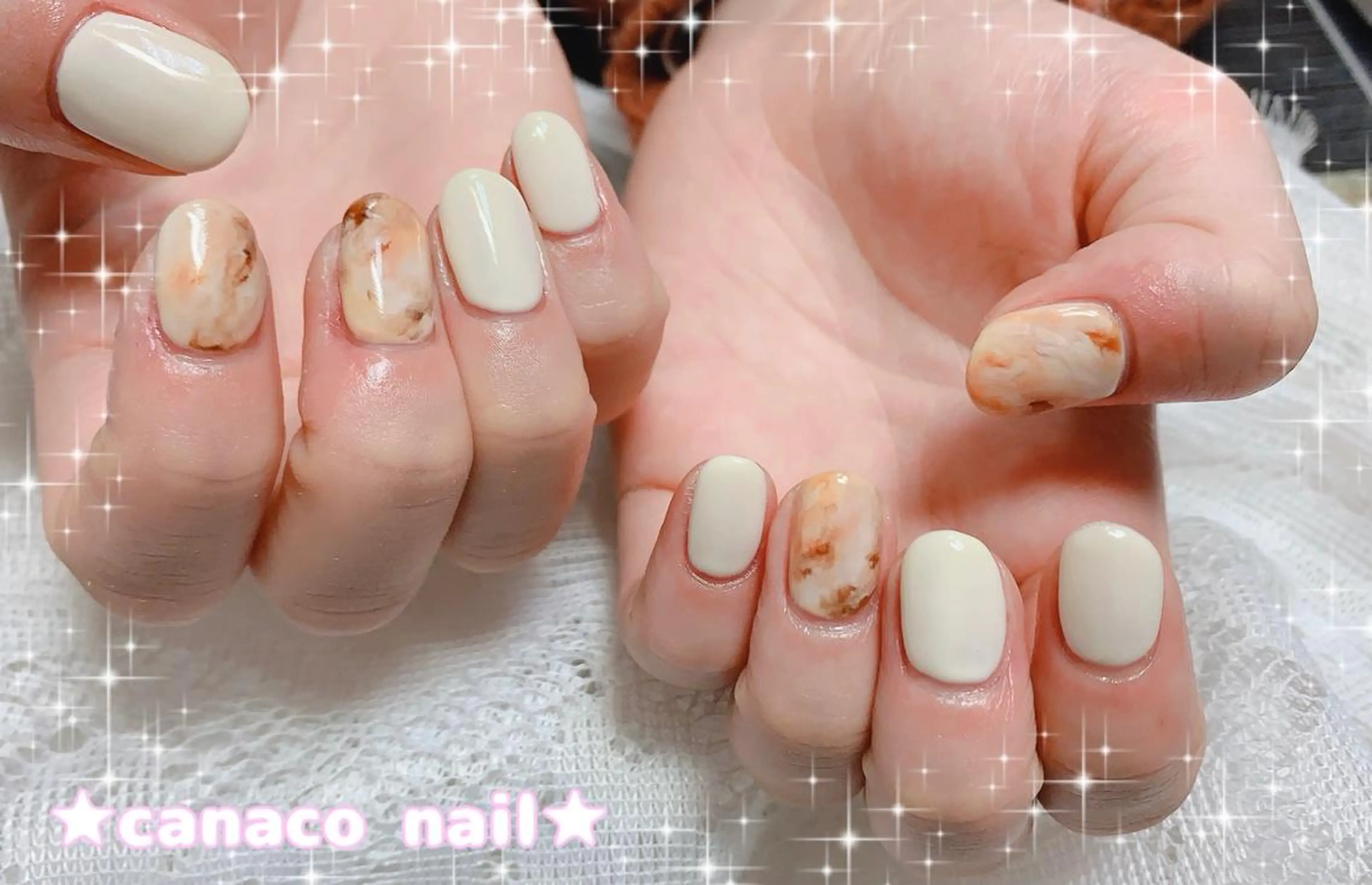 ネイル アートネイル ブラウン ジェルネイル オフィスネイル オレンジ ハンドネイル ハンドケア Felice所属・ベテランネイル cnc  nailのネイルデザイン