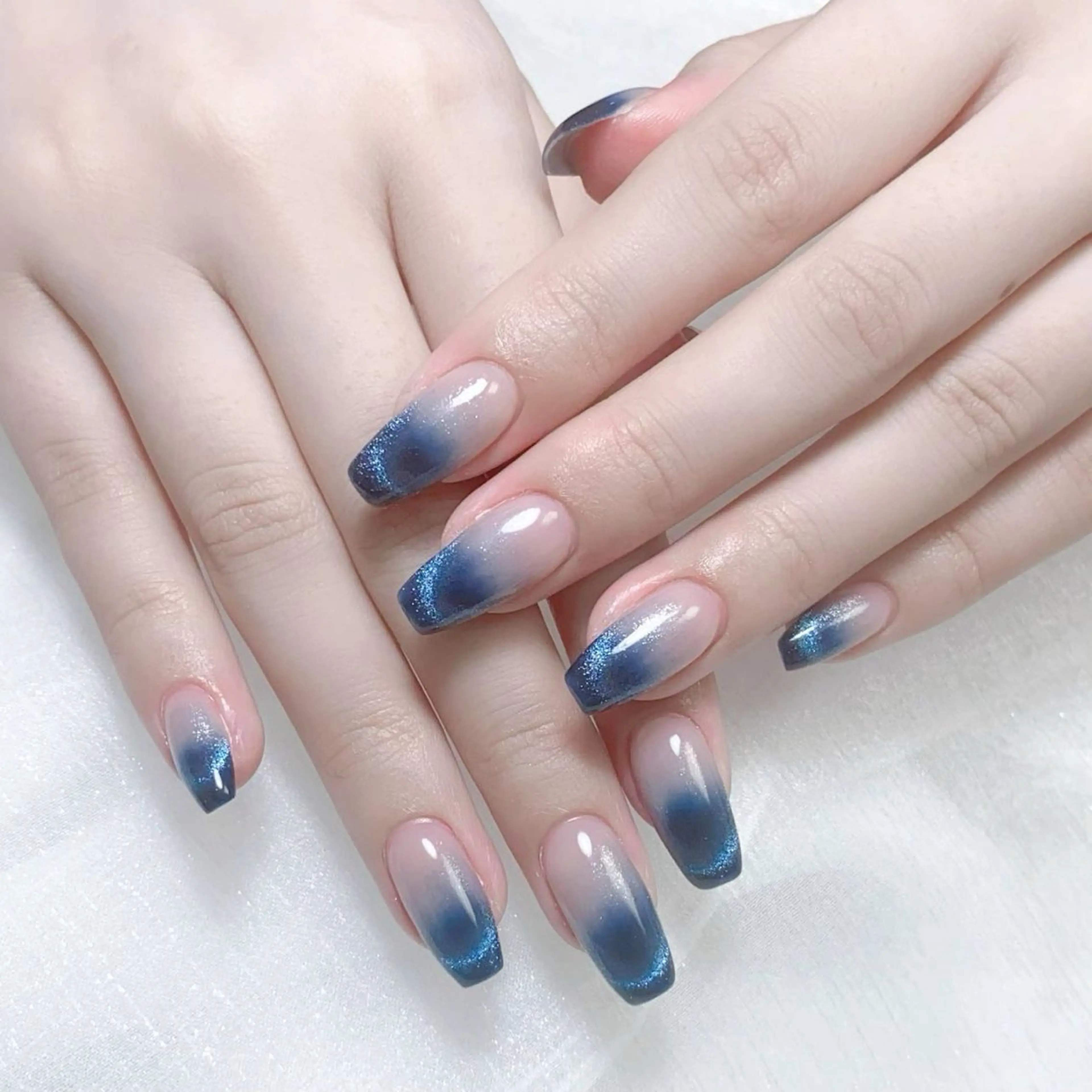 メンズ ネイル フレンチネイル マグネットネイル マグネットフレンチ Nail salon 木にいるのネイルデザイン