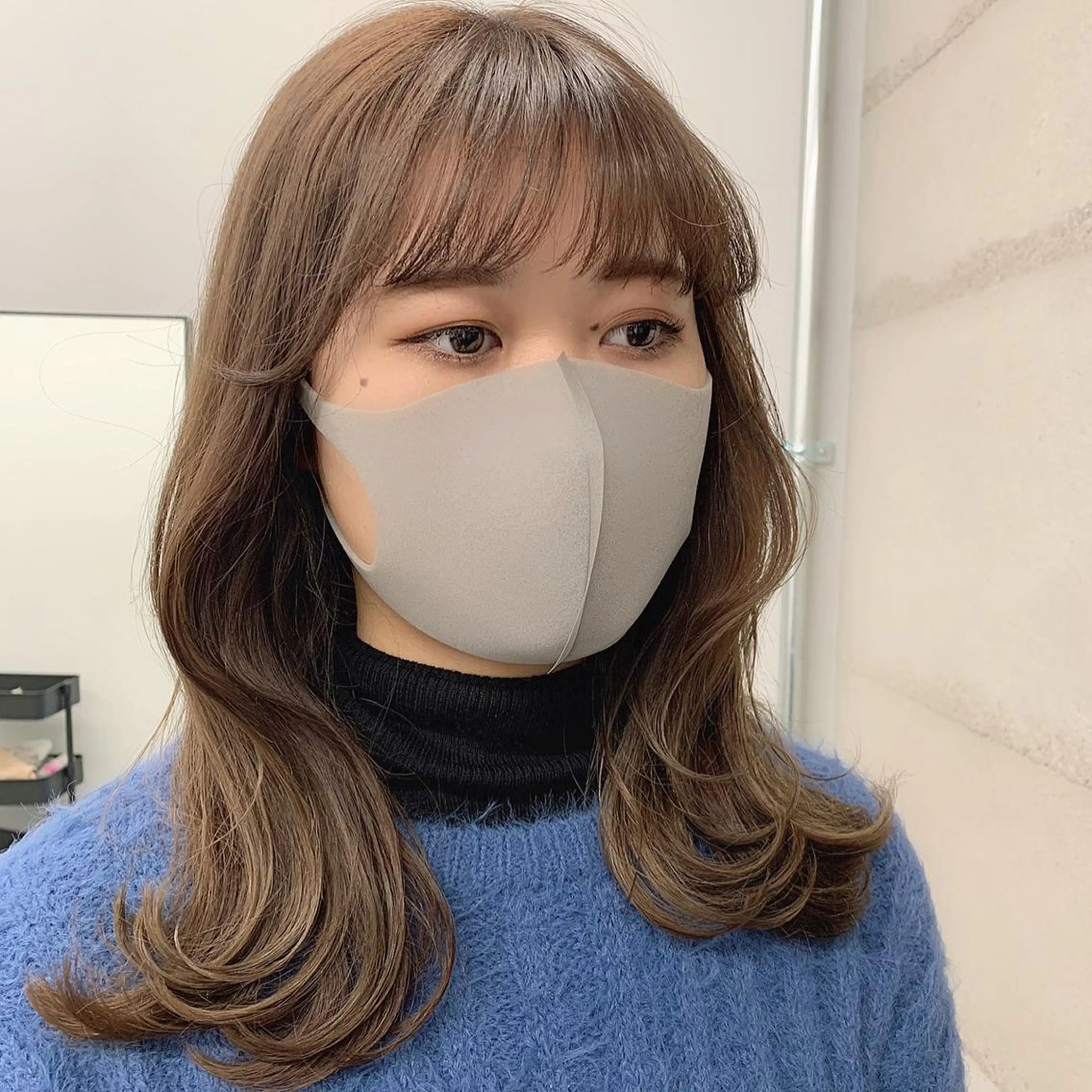 ミディアム カラー 透明感/オリーブ/ グレージュ/YUKAのヘアスタイル