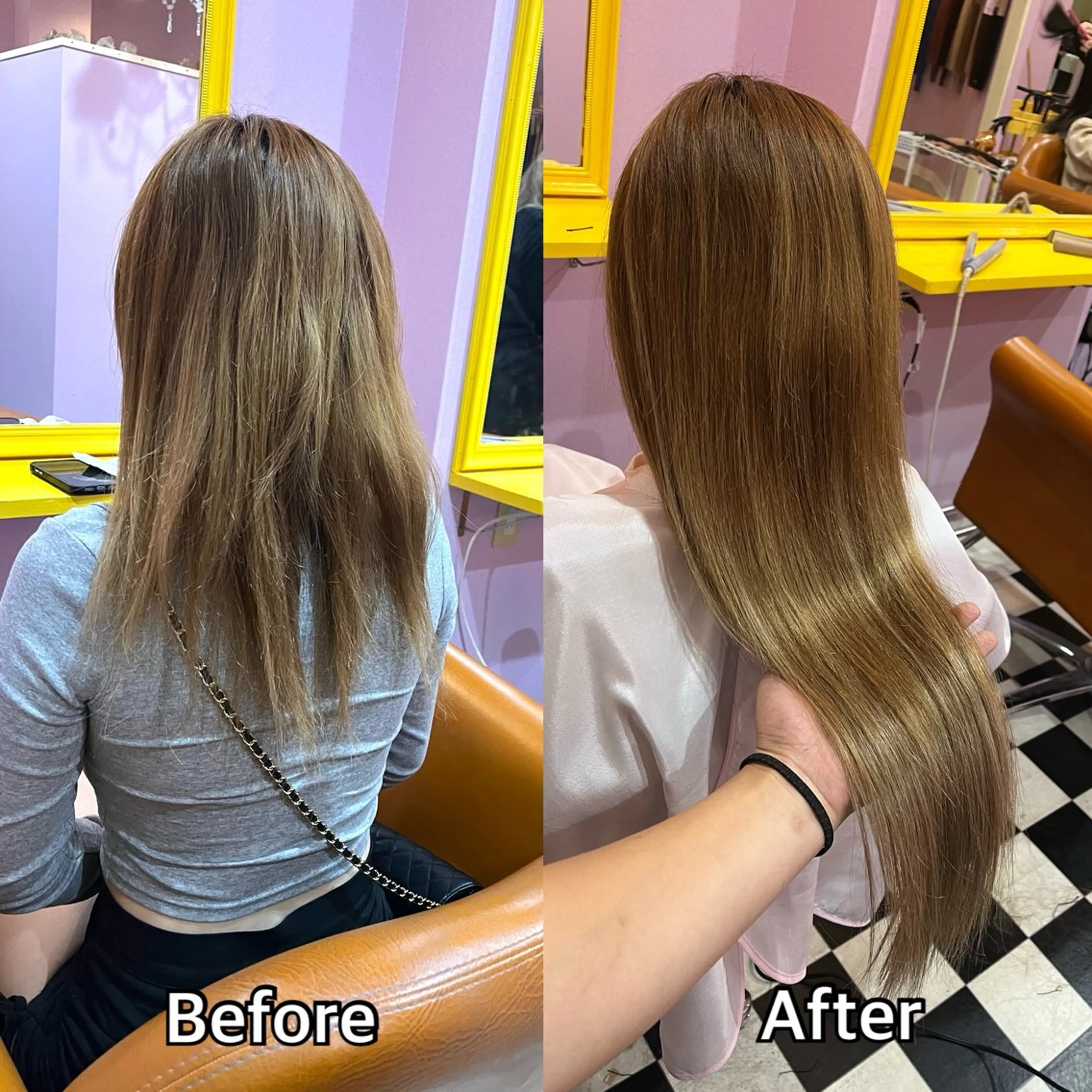 ロング エクステ シール＋ちび編み込み エクステ梅田🐨のヘアスタイル