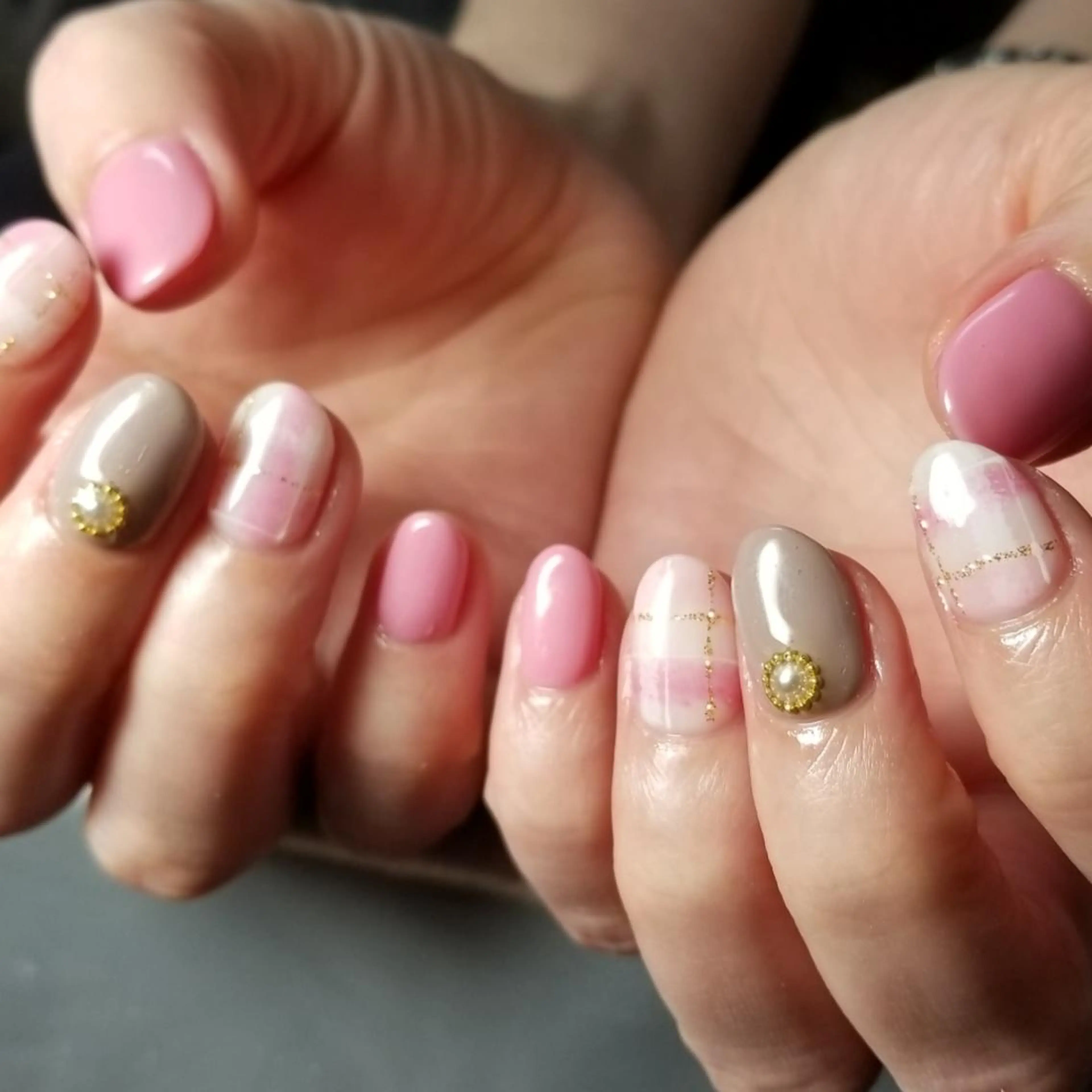 ネイル ピンク ハンドネイル L'instant  Nail Artzのネイルデザイン