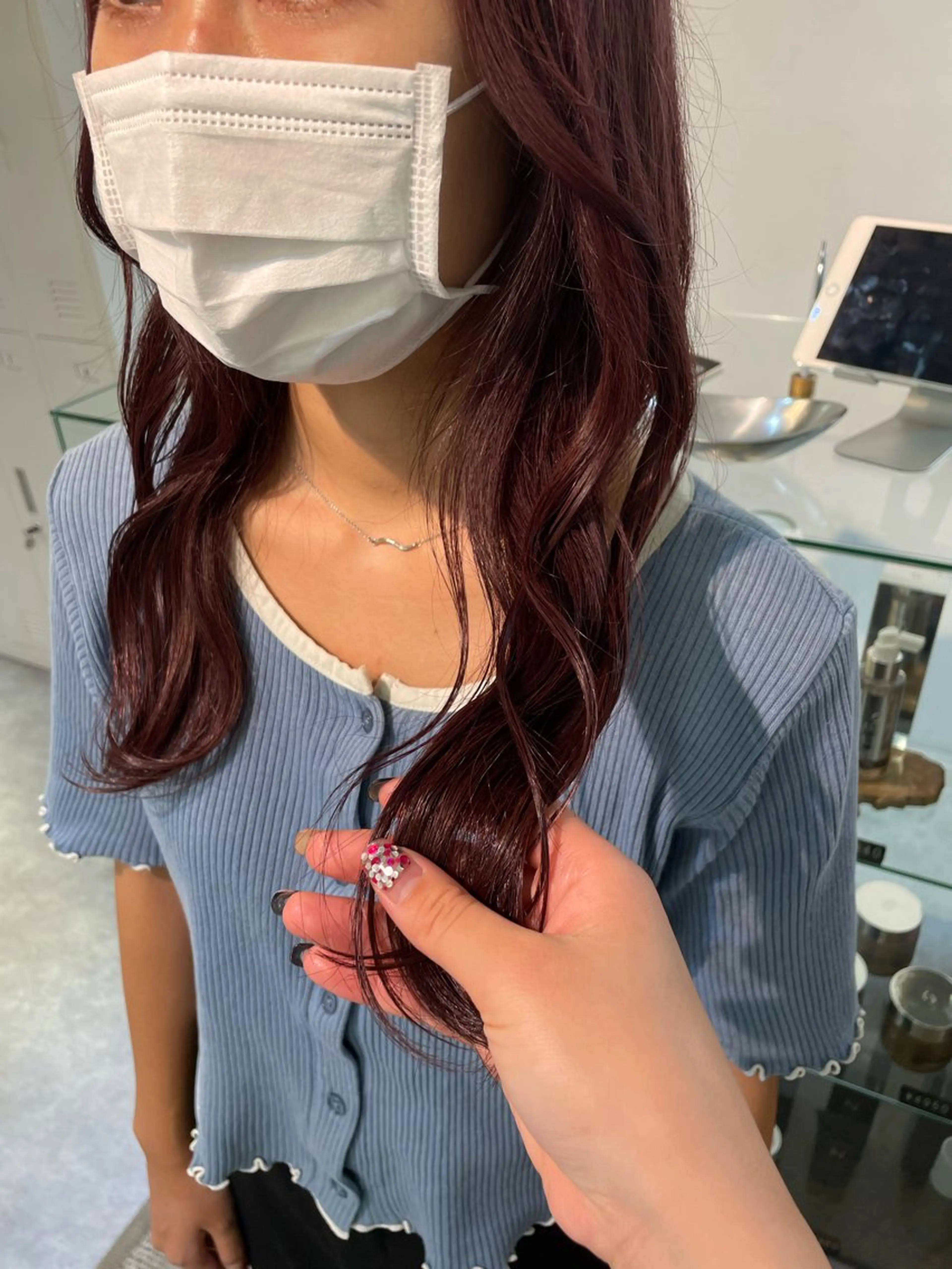 セミロング ヘアカラー sakura🌸 レイヤー/韓国ヘアのヘアスタイル