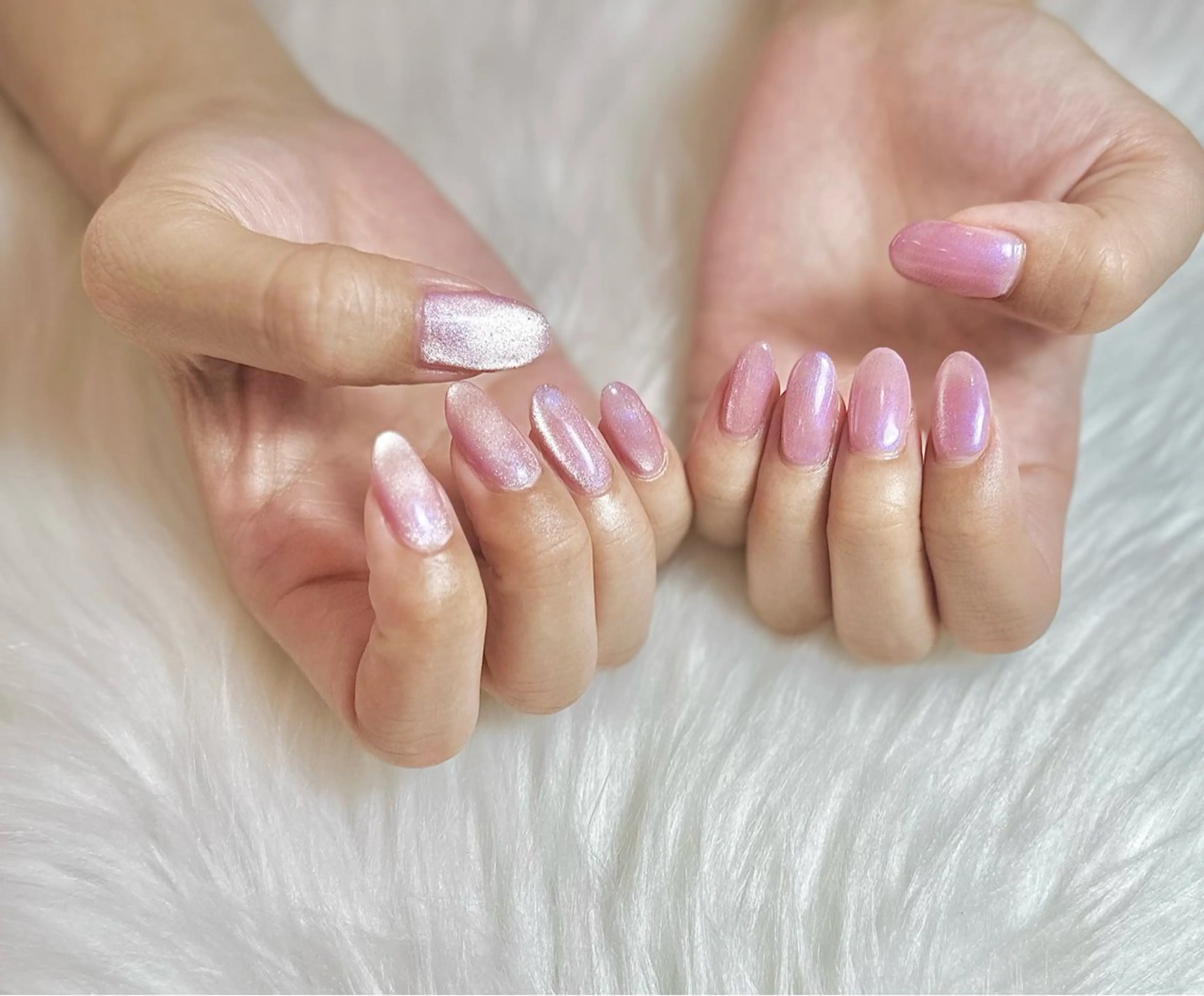 ネイル マグネットネイル ピンク ハンドネイル m_nail所属・O Mayaのネイルデザイン