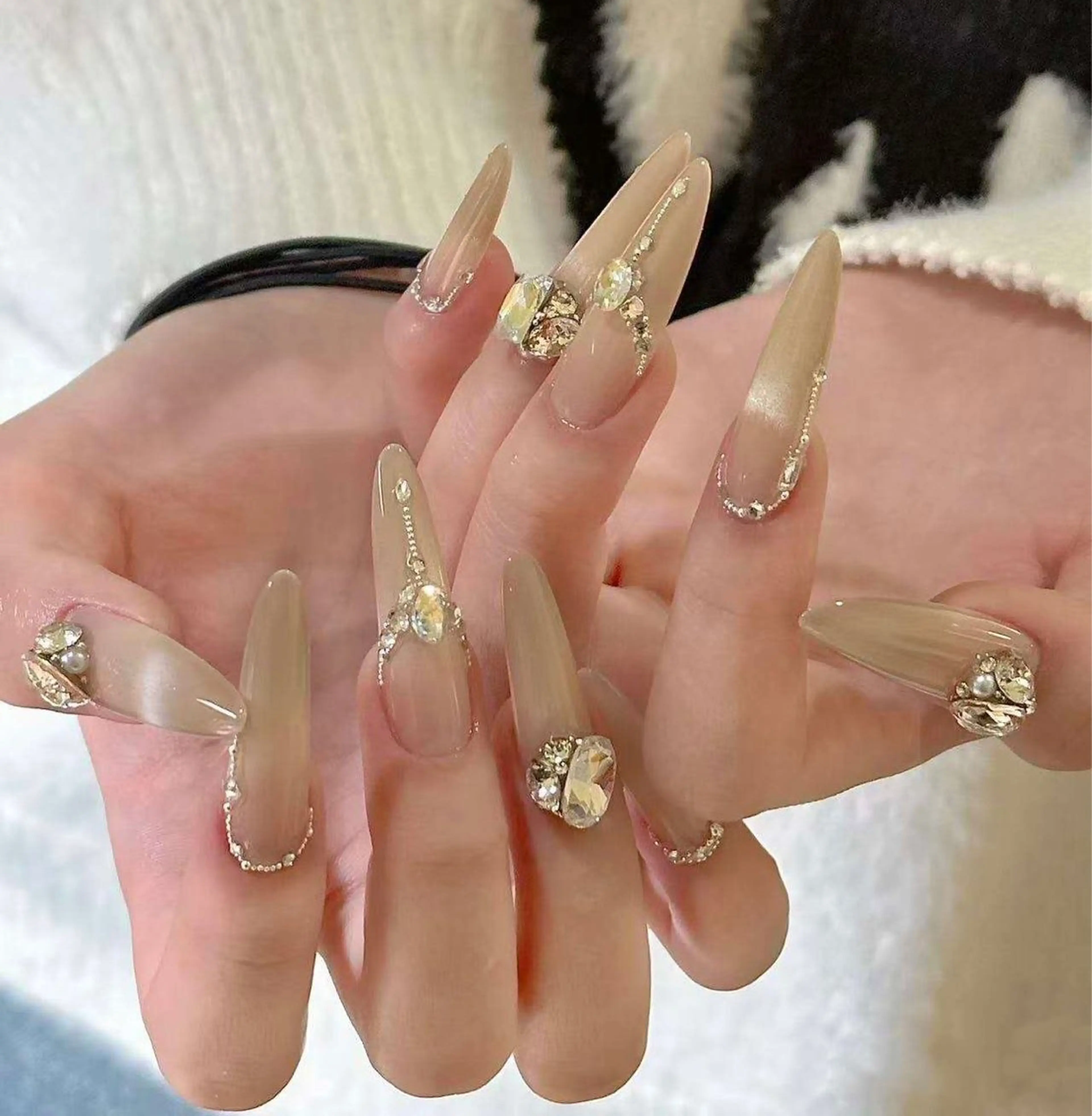 ネイル フラワーネイル フレンチネイル ジェルネイル ガラスフレンチ ハート ハンドネイル BabyYouMi ねねのネイルデザイン