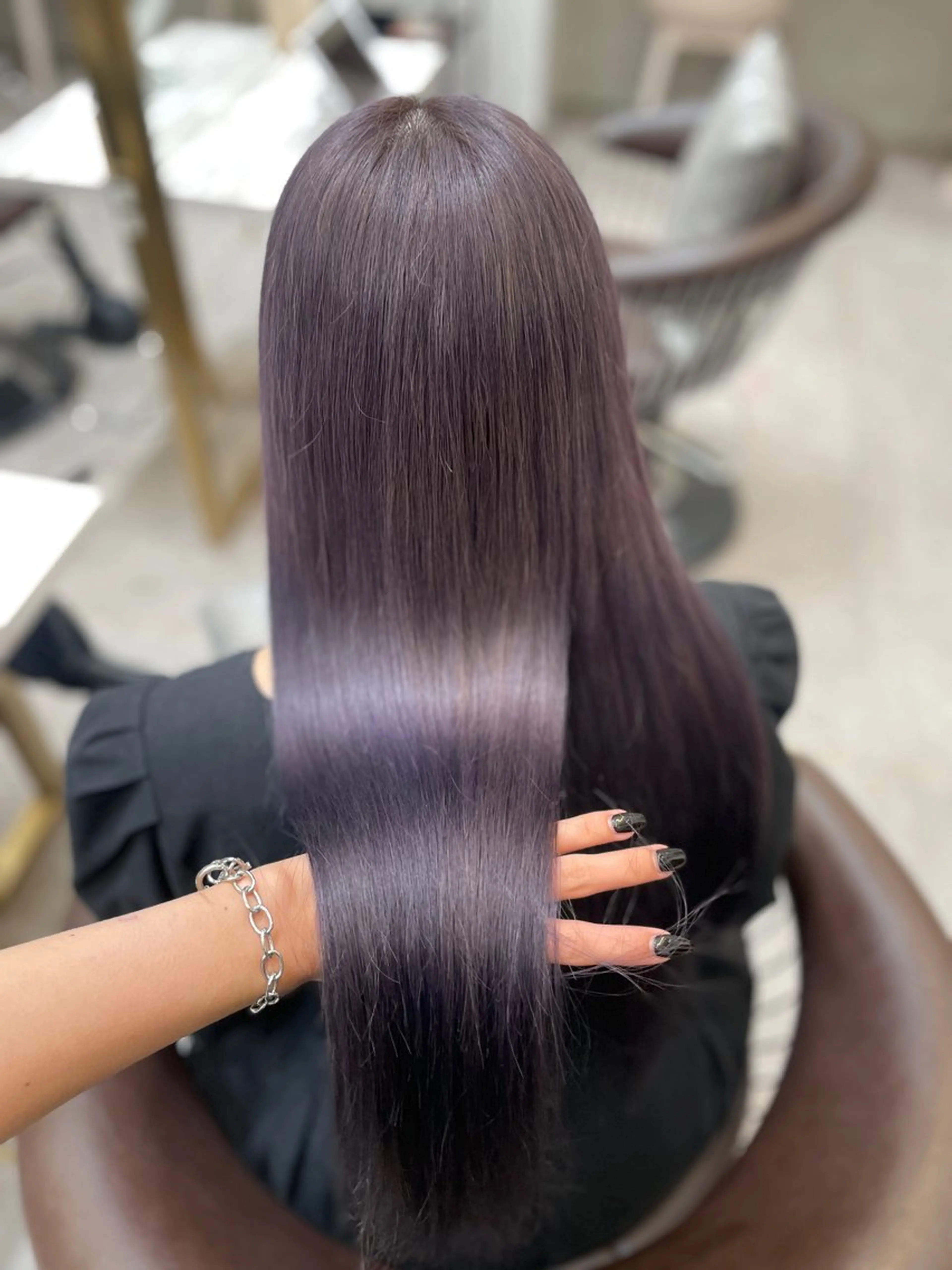 ロング カット ヘアカラー MOE 福岡韓国ヘア✧︎のヘアスタイル