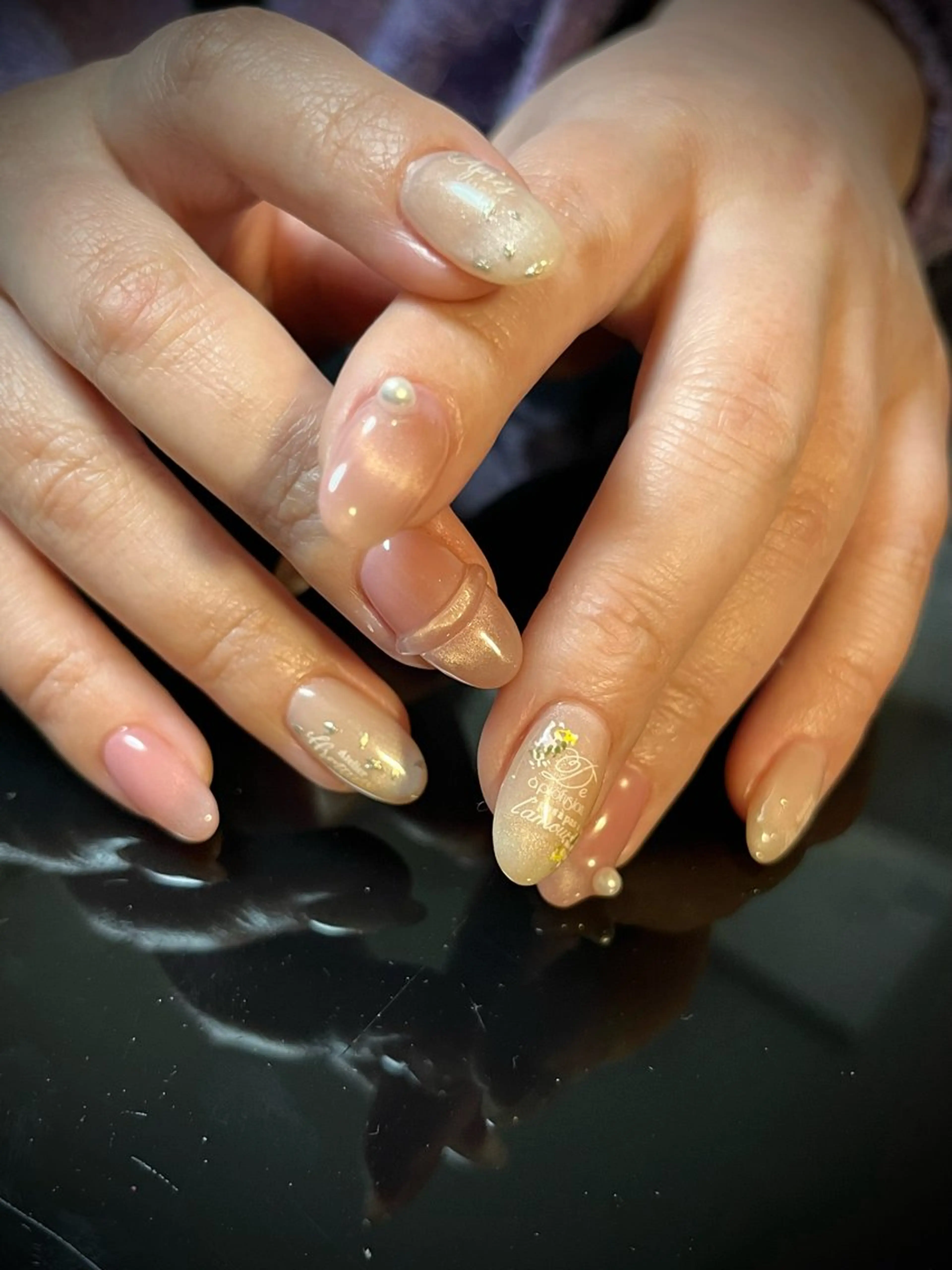 ネイル 桜ネイル フラワーネイル ジェルネイル マグネットネイル ピンク ハンドネイル himitsukichi所属・himitsu kichiのネイルデザイン