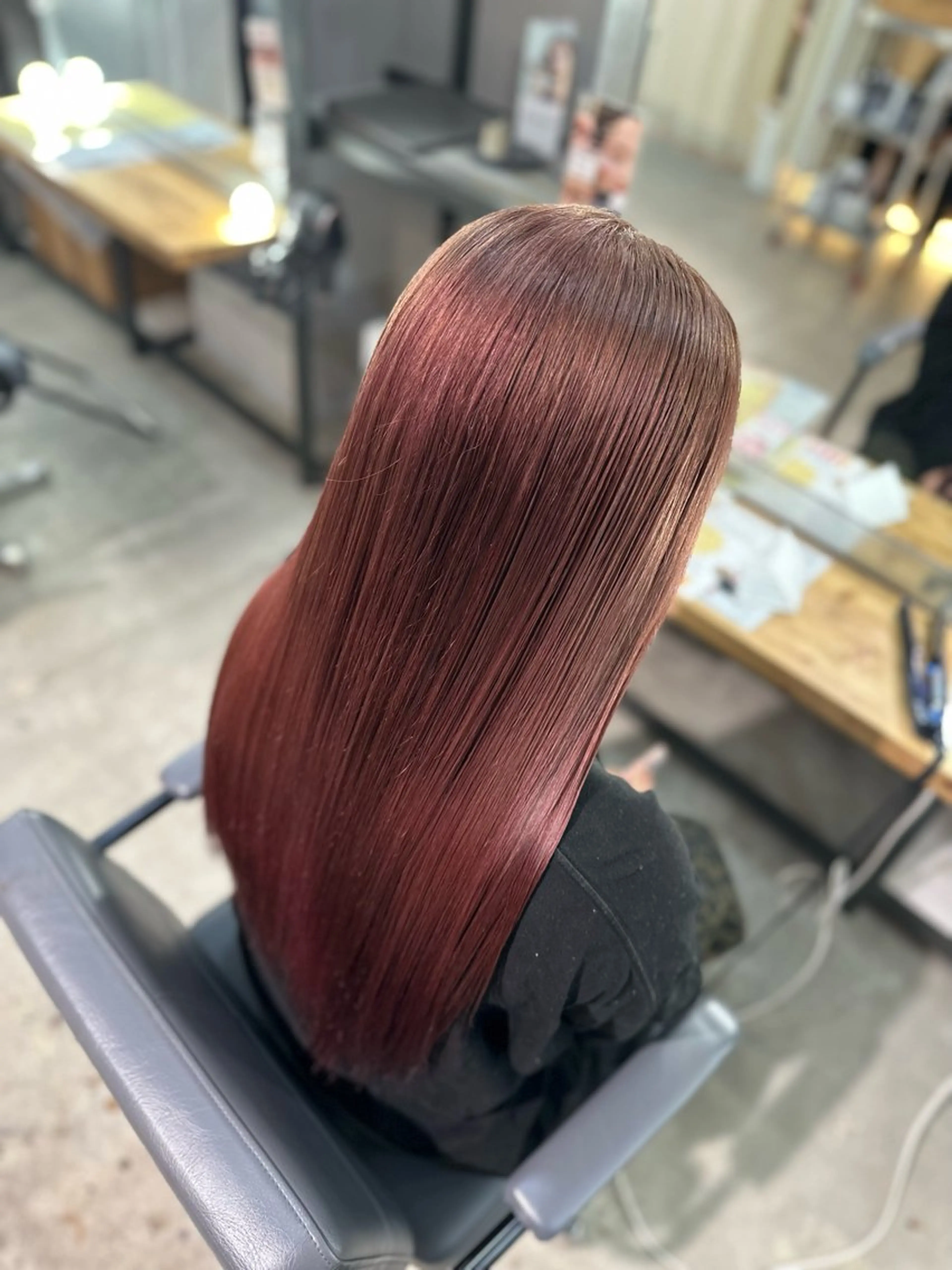 ロング カラー ベージュカラー ピンクカラー ピンクベージュ 縮毛矯正 溜 一太のヘアスタイル