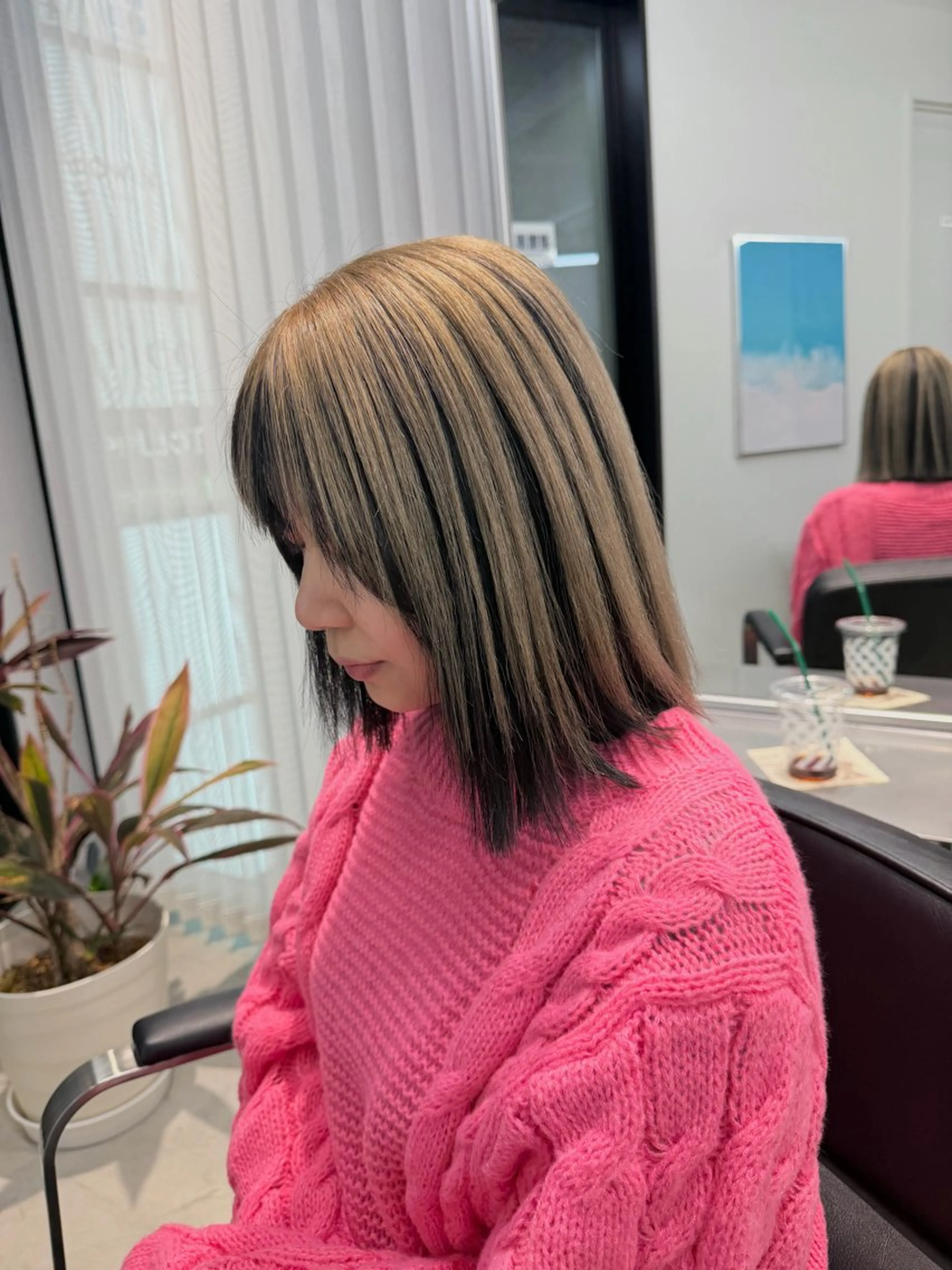 ミディアム ヘアカラー ブリーチ特化🎖️ピ ンクカラー高橋さやかのヘアスタイル