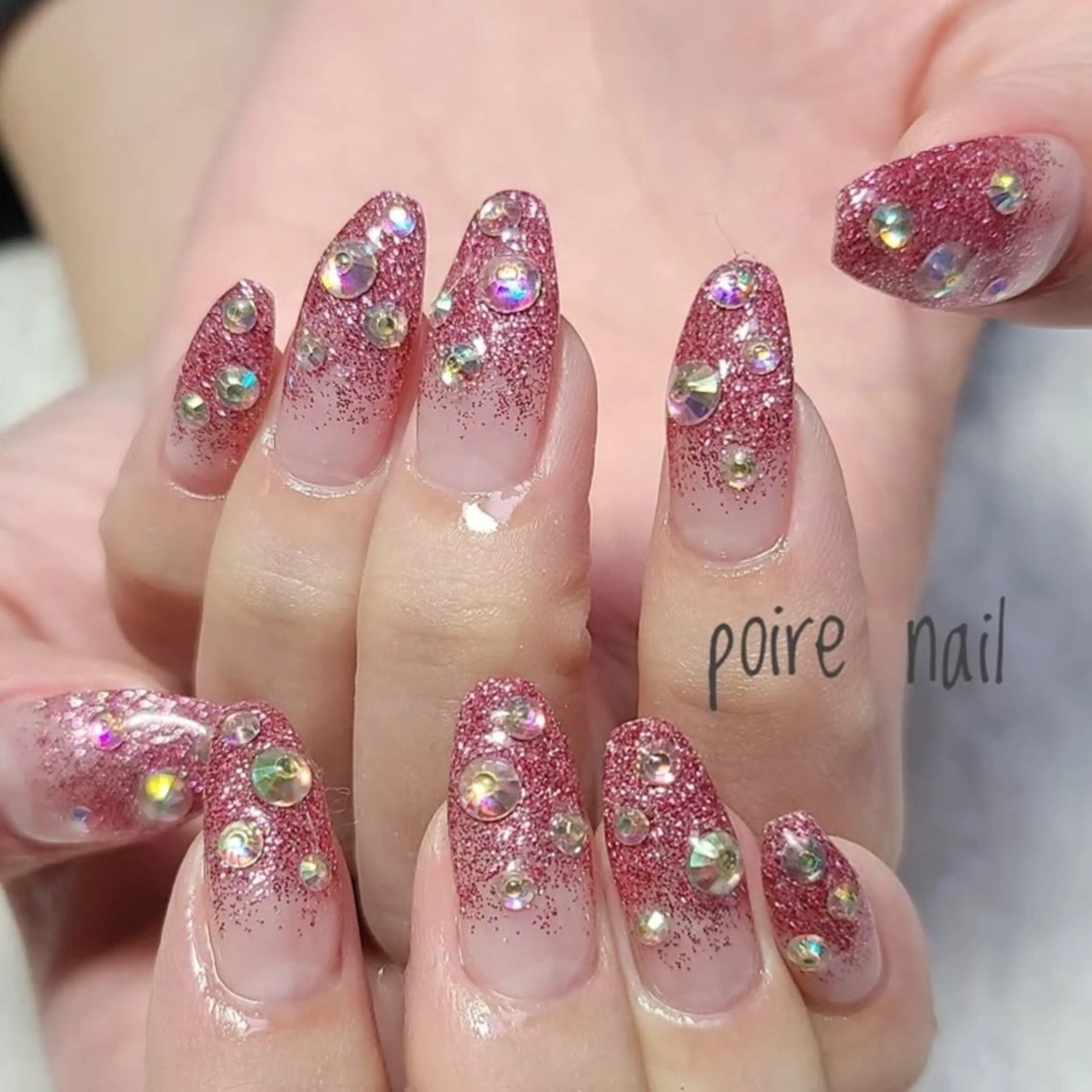 ネイル ストーンネイル ハンドネイル ポワールネイル ともみのネイルデザイン