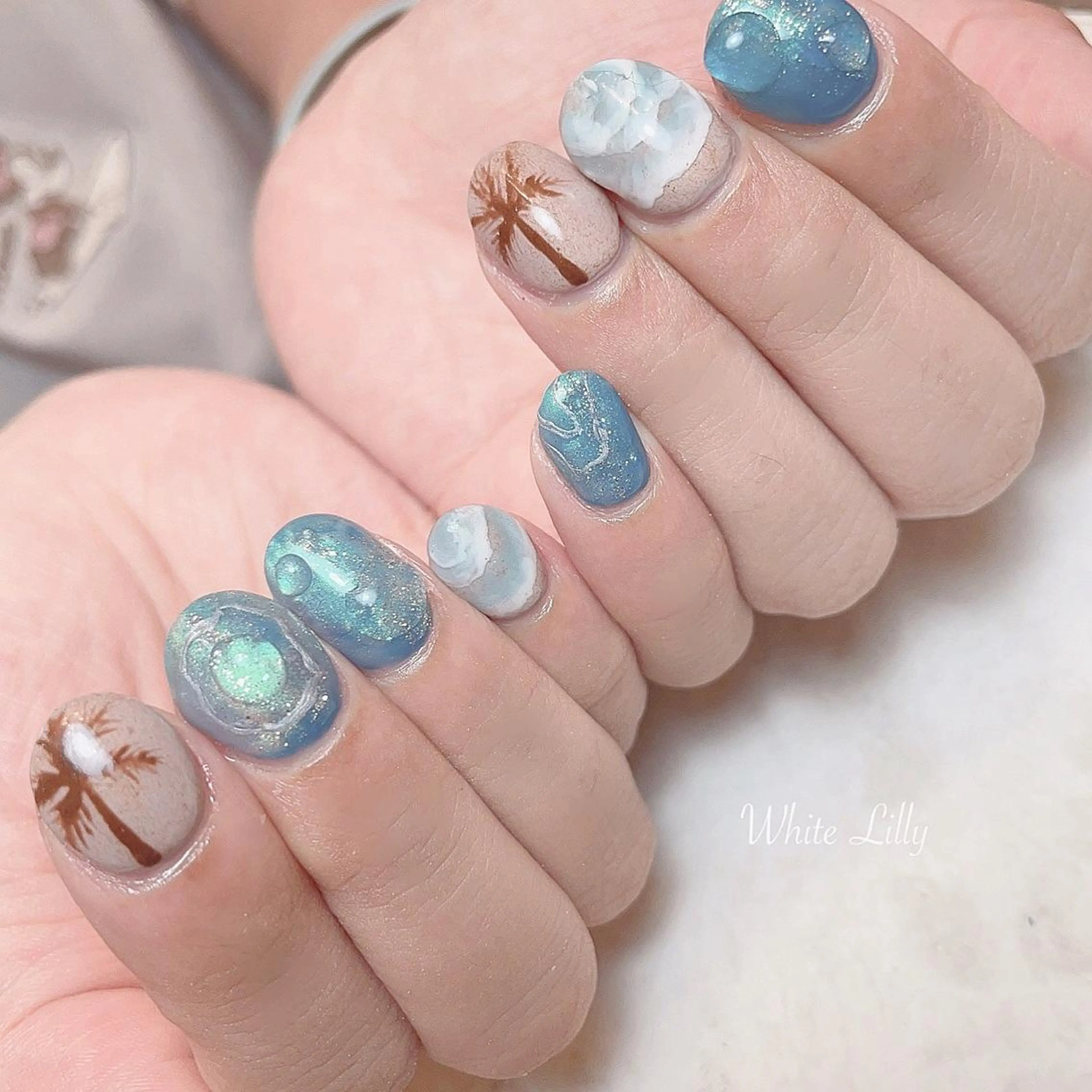 ネイル アートネイル 持ち込み ハンドネイル White lily所属・牧田 雅世のネイルデザイン