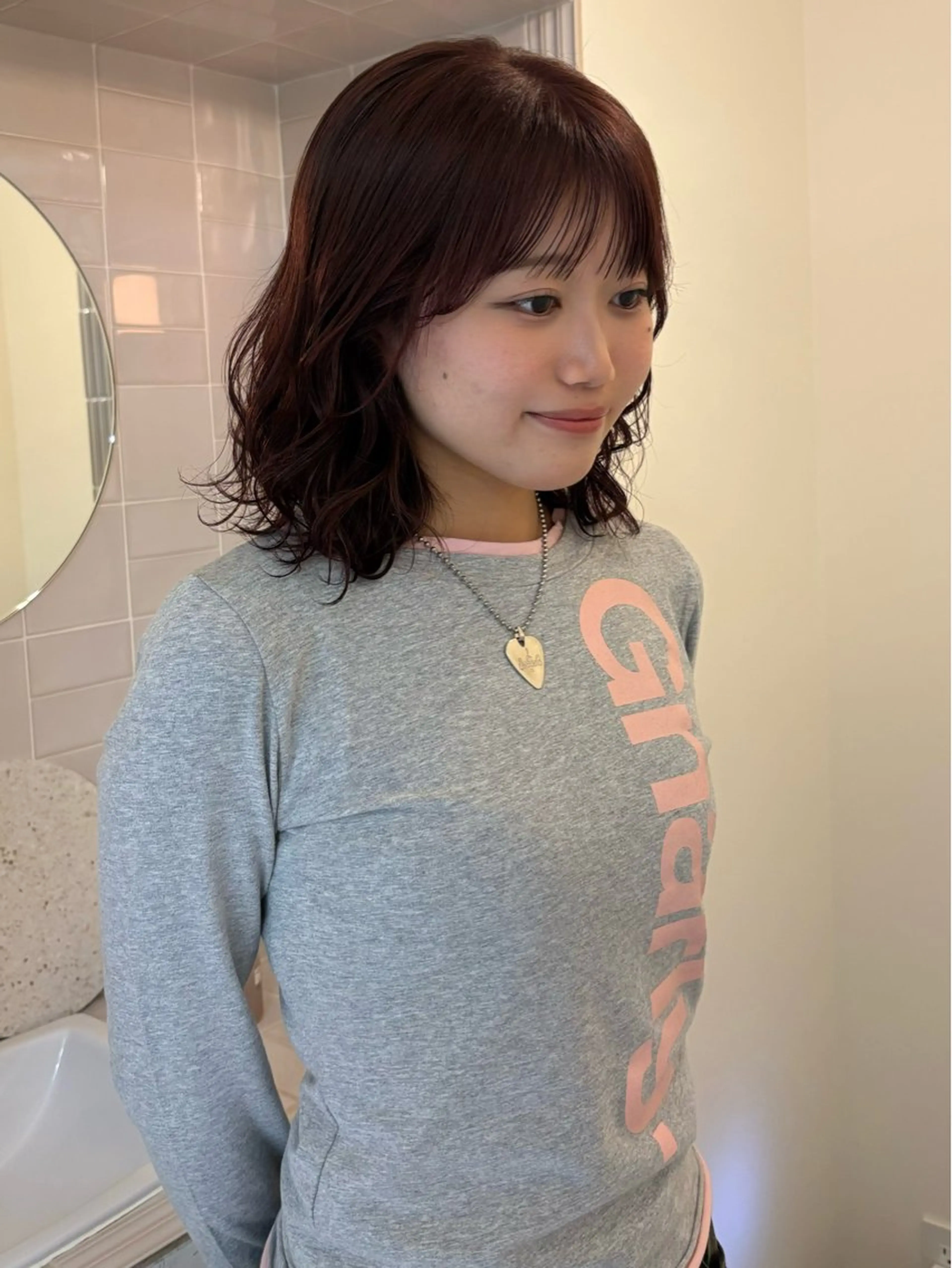 カラー ブラウンカラー ピンクカラー 船越 愛のヘアスタイル