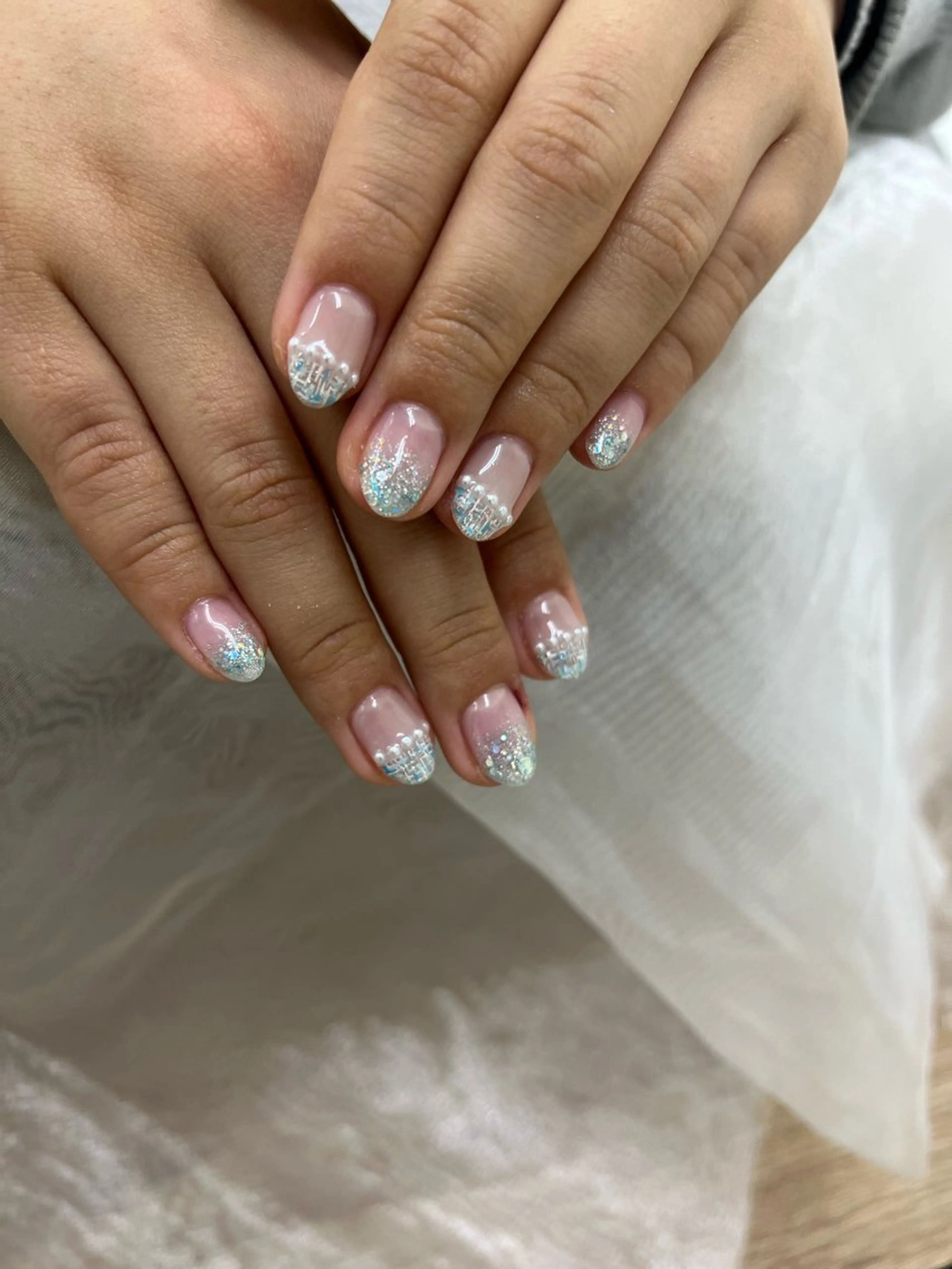 ネイル ラメ(グリッター) ラメグラデーション ツイードネイル 🌺新小岩VILL Asa.のネイルデザイン