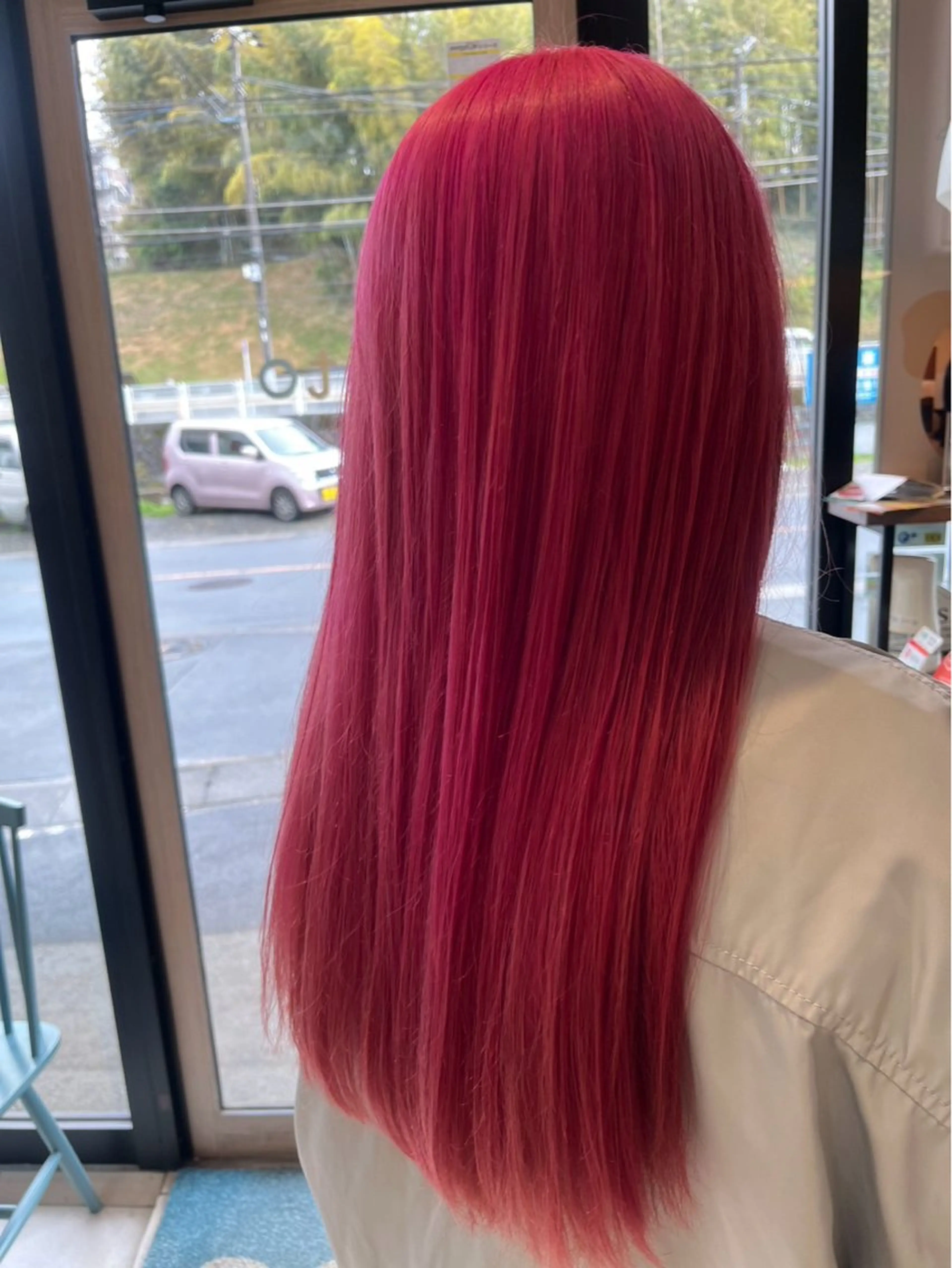 ロング カラー ピンクカラー 安井 亮介のヘアスタイル