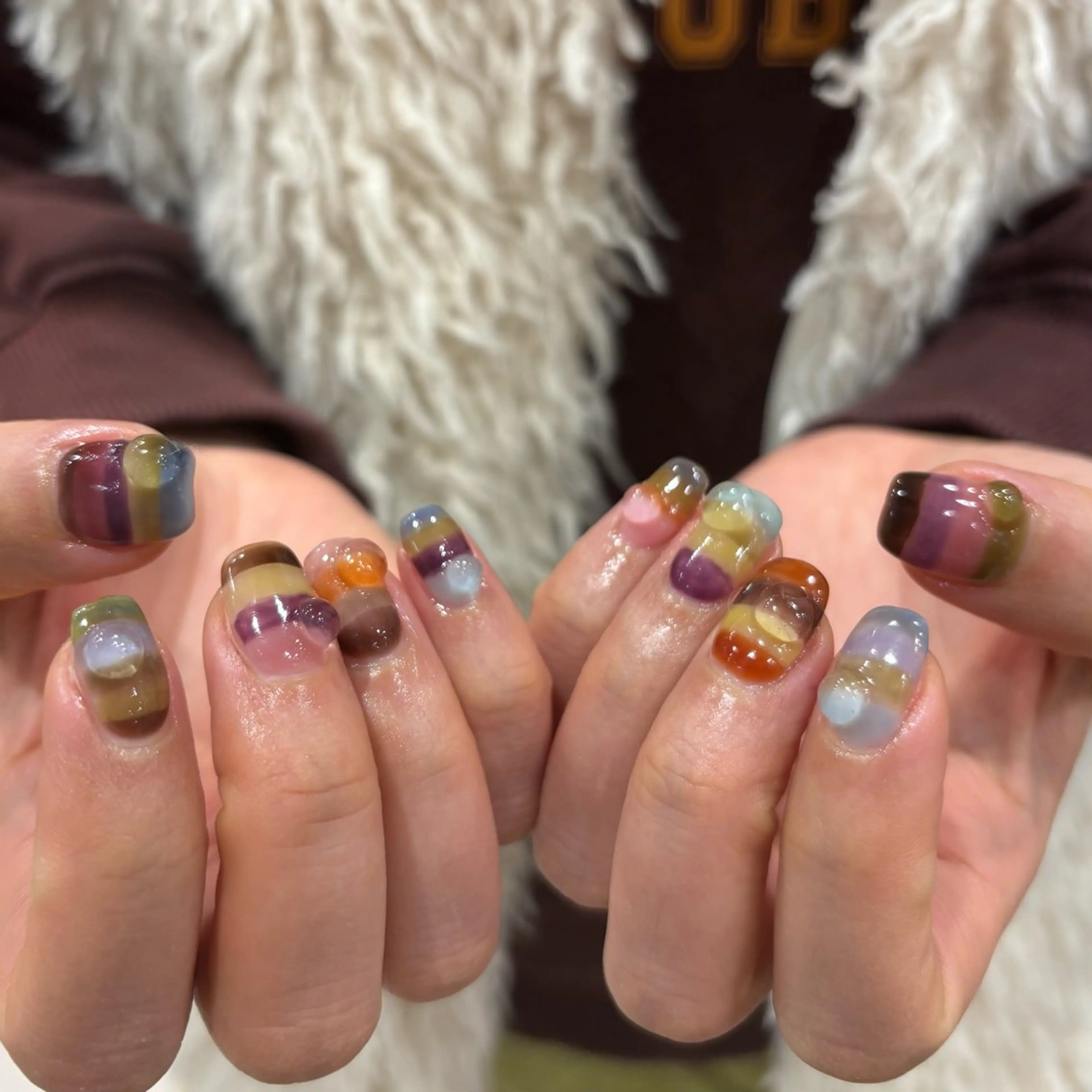 ネイル ボーダー ハンドネイル N° nail_ fuyukaのネイルデザイン