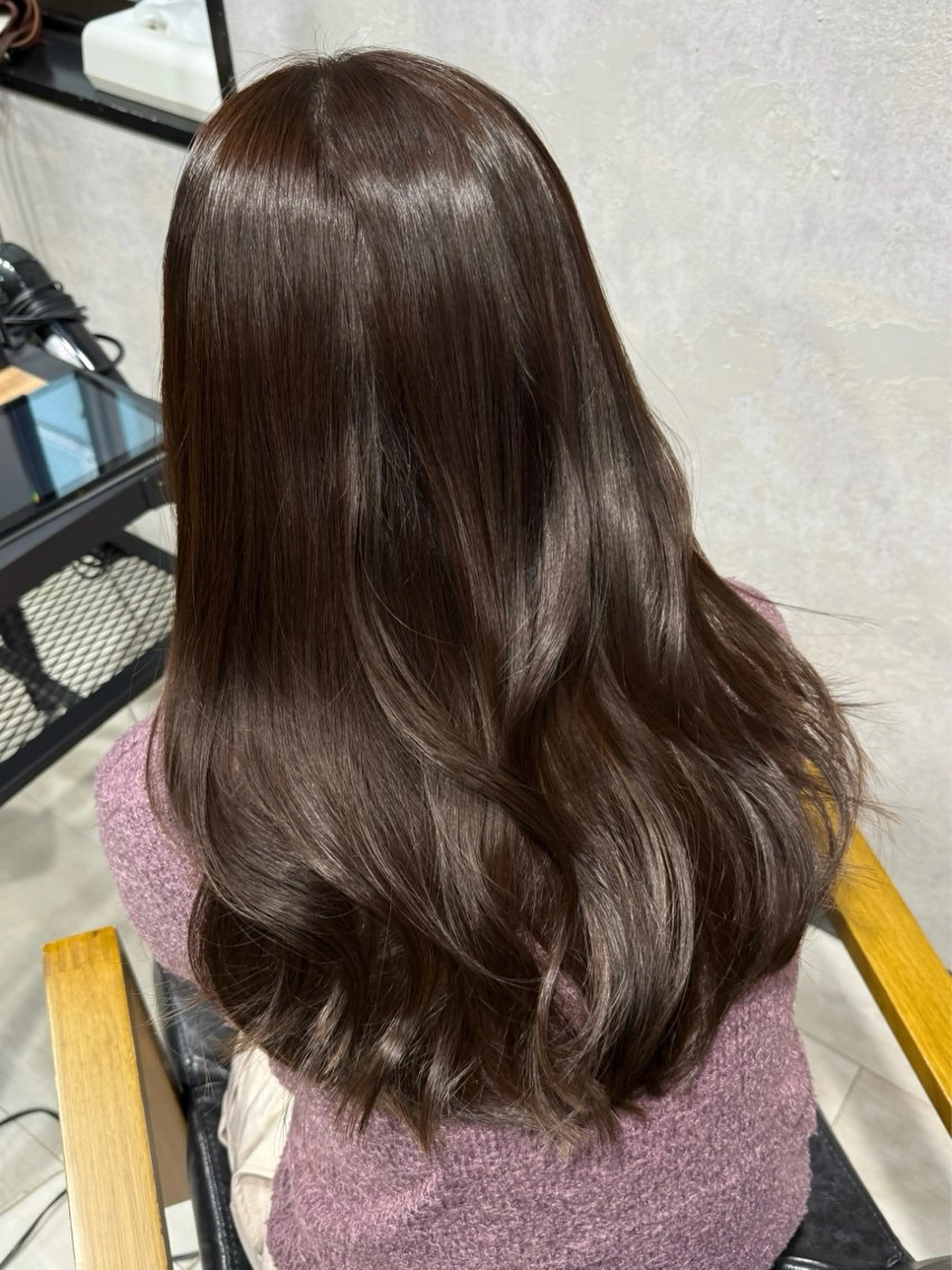 ロング カラー ブラウンカラー マロンブラウン ヘアカラー 韓国ヘア りんのヘアスタイル