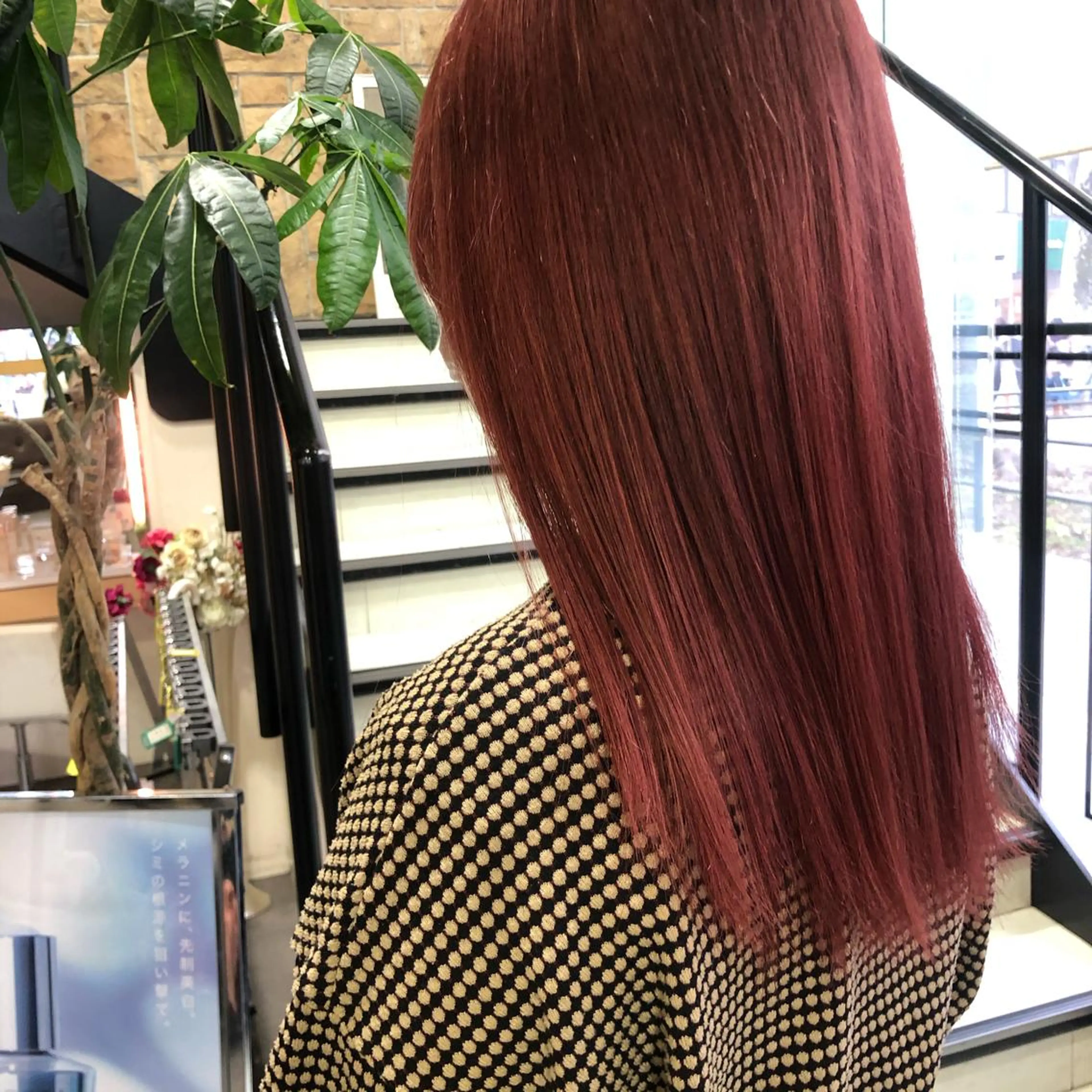 ロング カラー ヘアアレンジ ボルドーカラー チャンモリパーマ/韓 国/Minami🦋のヘアスタイル