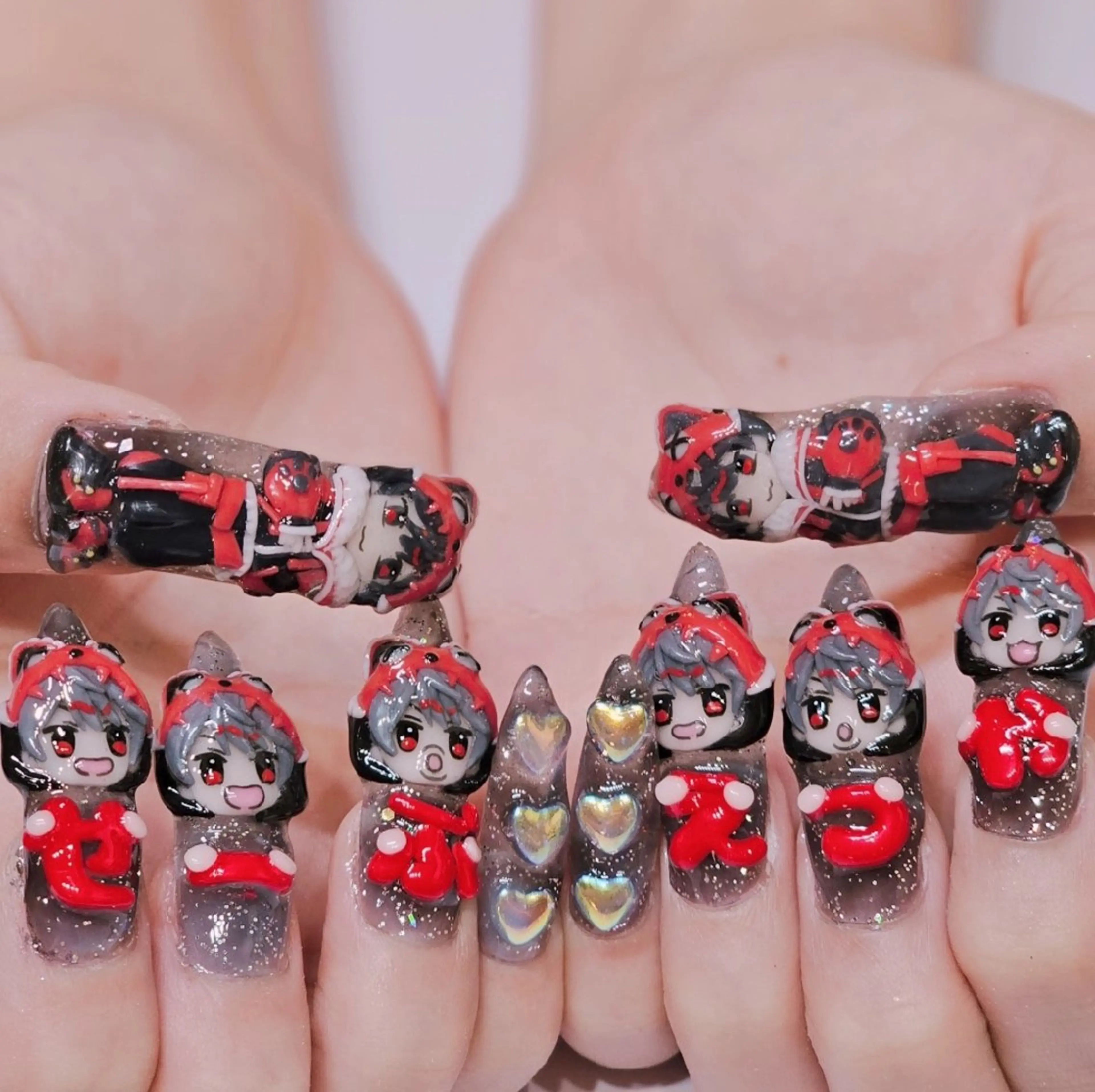 ネイル アートネイル ラメ(グリッター) ネイビー ハンドネイル よしだ ひろきのネイルデザイン