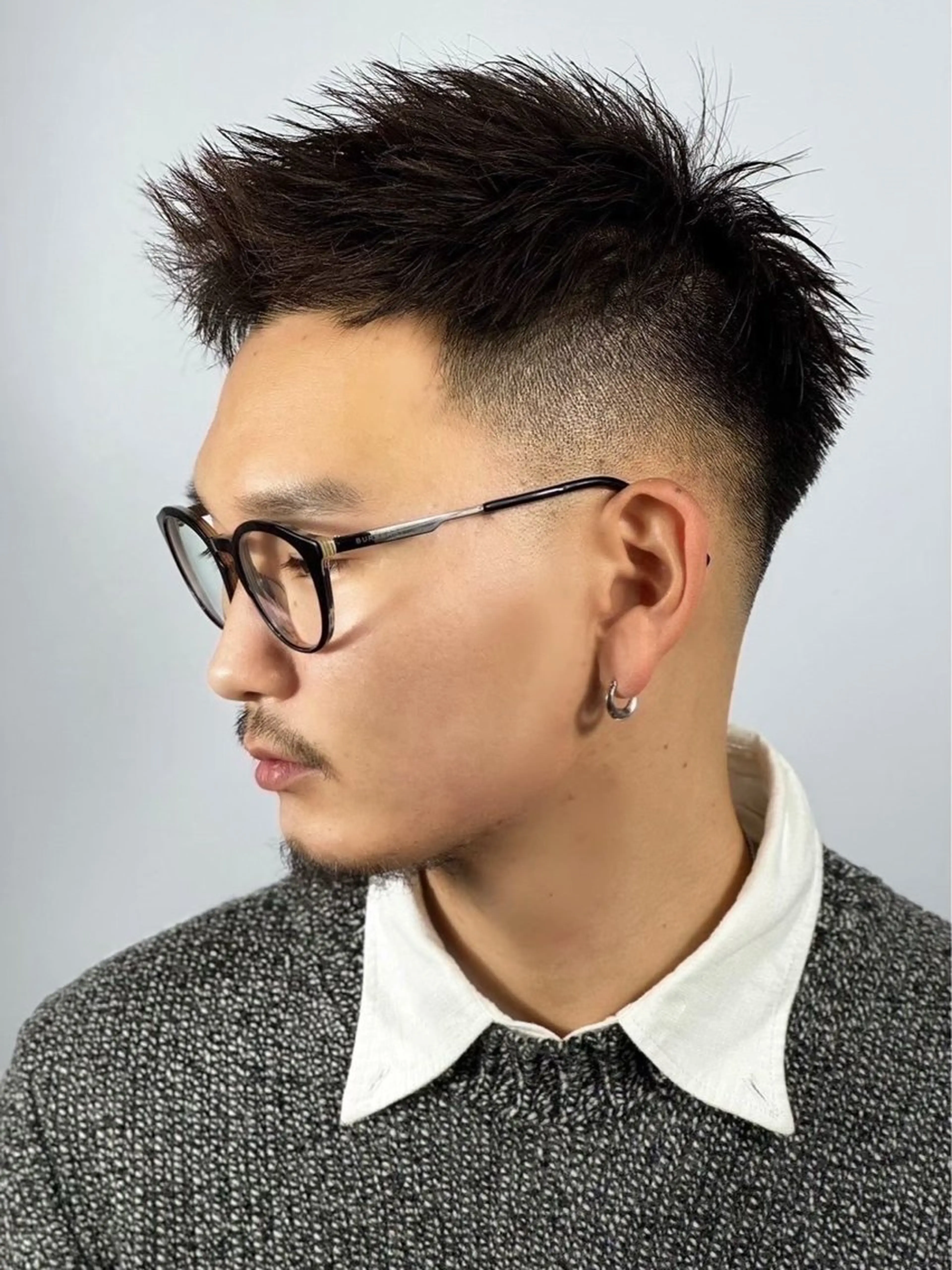 ショート カラー パーマ メンズ フェードカット HIRO GINZA 池袋サンシャイン通り店所属・とづか さきのヘアスタイル