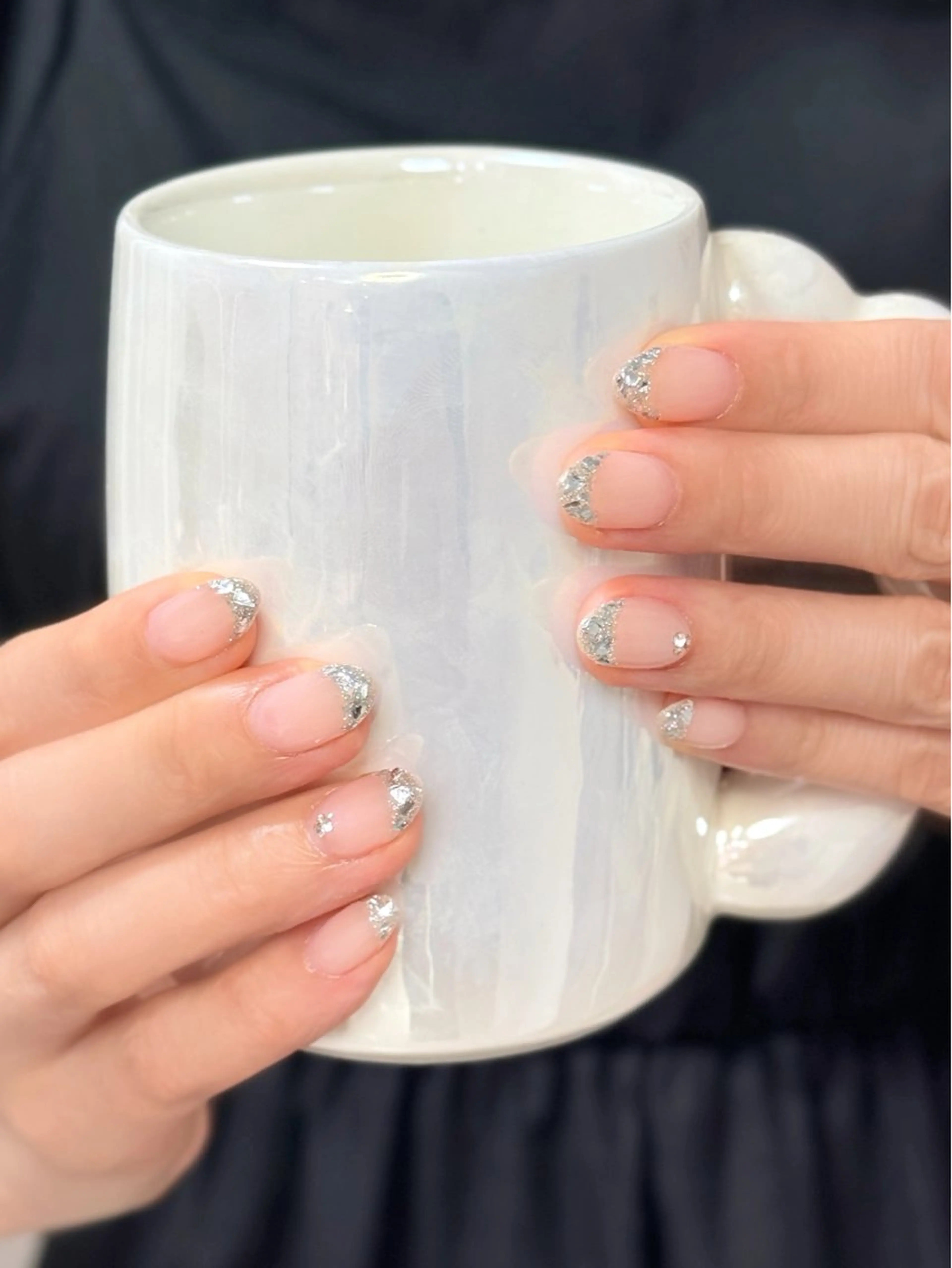 ネイル アートネイル オーロラネイル チークネイル フレンチネイル ガラスフレンチ ハンドネイル 🎀🎀YooLi Nail Salonのネイルデザイン