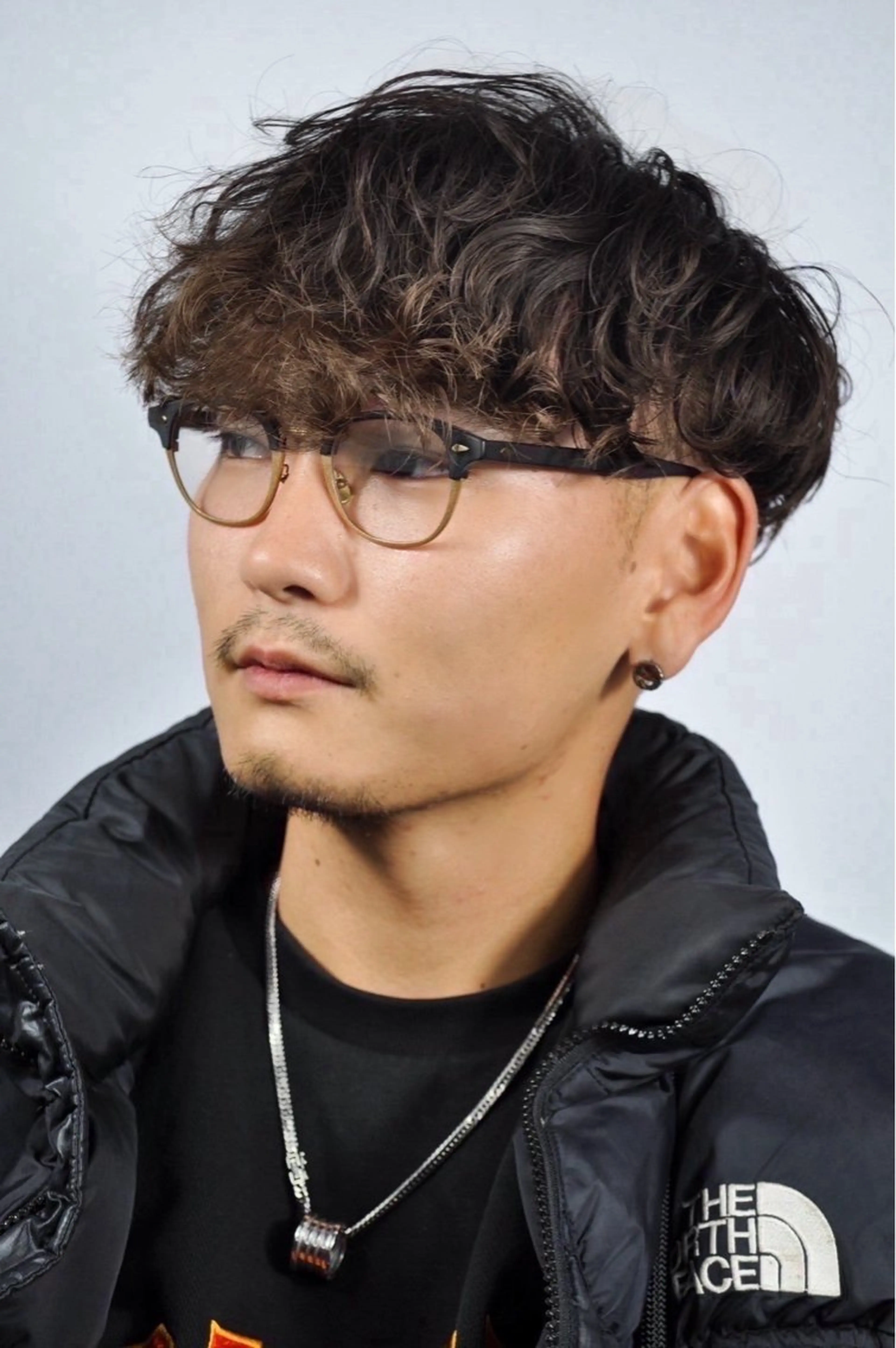 ミディアム パーマ メンズ 理容シャイニー　中里店所属・櫻井 亮汰のヘアスタイル