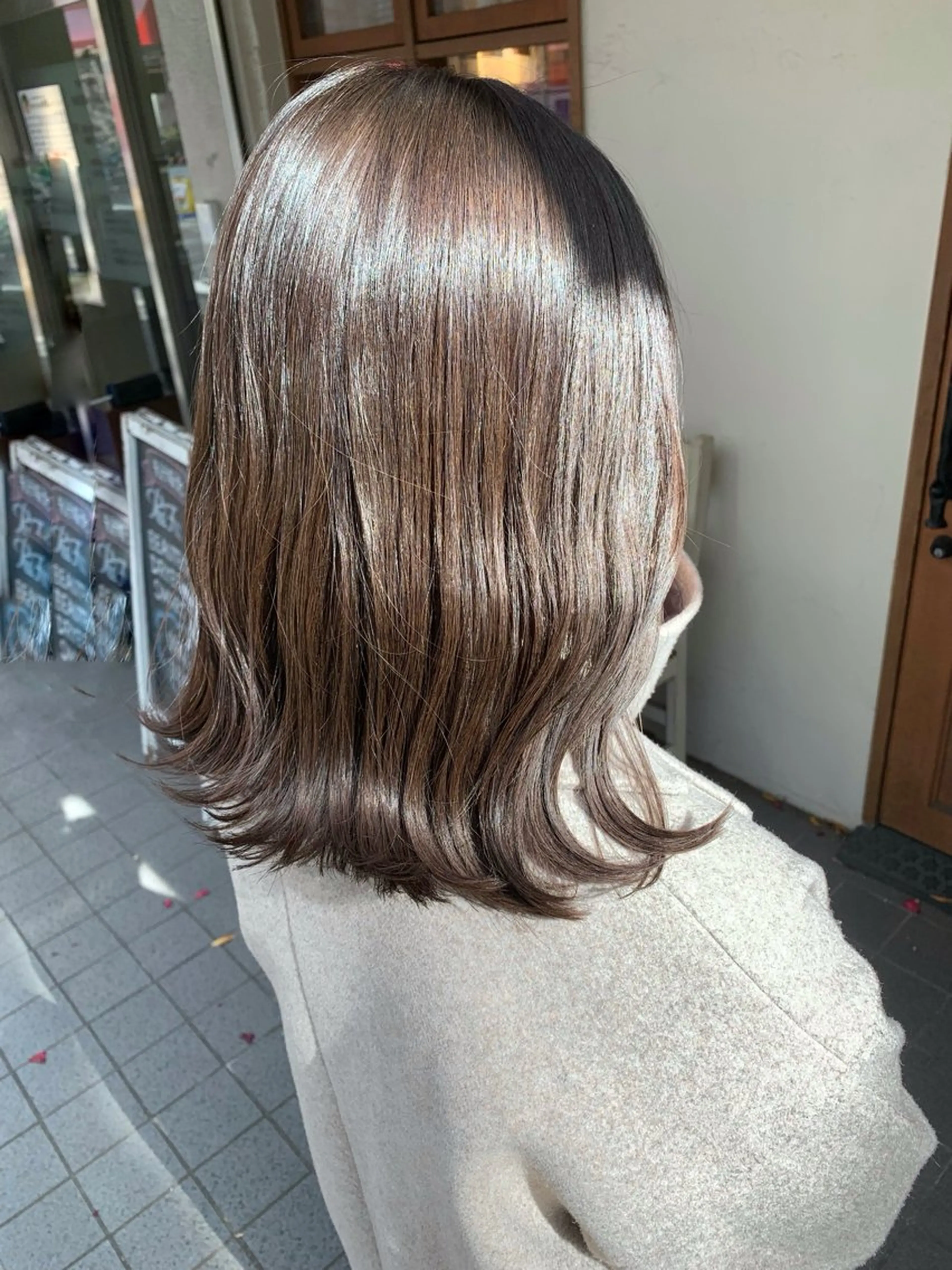 ミディアム カラー カット ヘアカラー トリートメント 透明感カラー/ボブ /佐藤伶のヘアスタイル