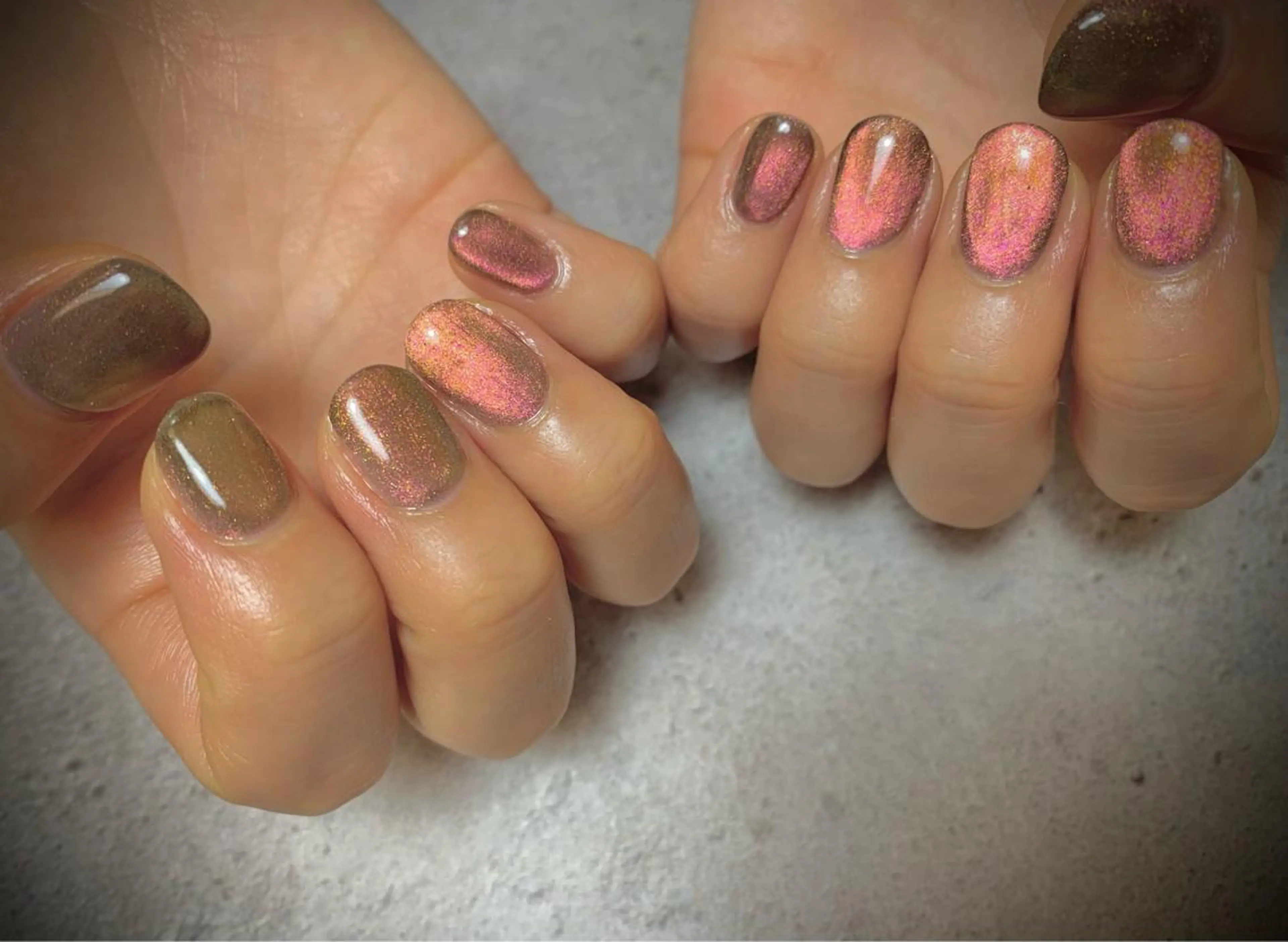 ネイル ブラウン マグネットネイル Eden　private nail saron所属・Eden ♾️のネイルデザイン