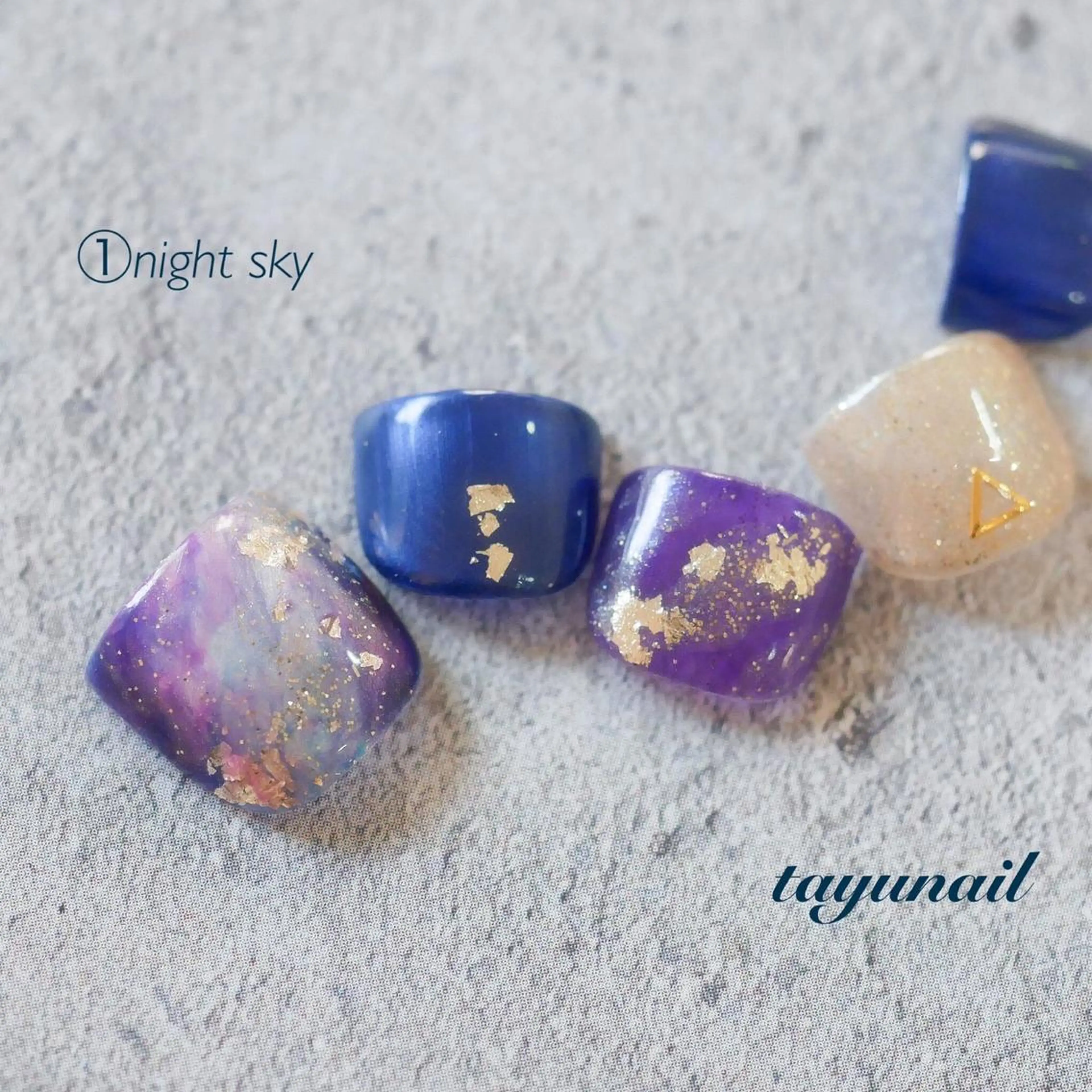 ネイル アートネイル ブルー フットネイル ジェルネイル パラジェル フットネイル ネイルサロン・ネイルスクール　たゆnail所属・ネイルサロン 【たゆnail】のネイルデザイン
