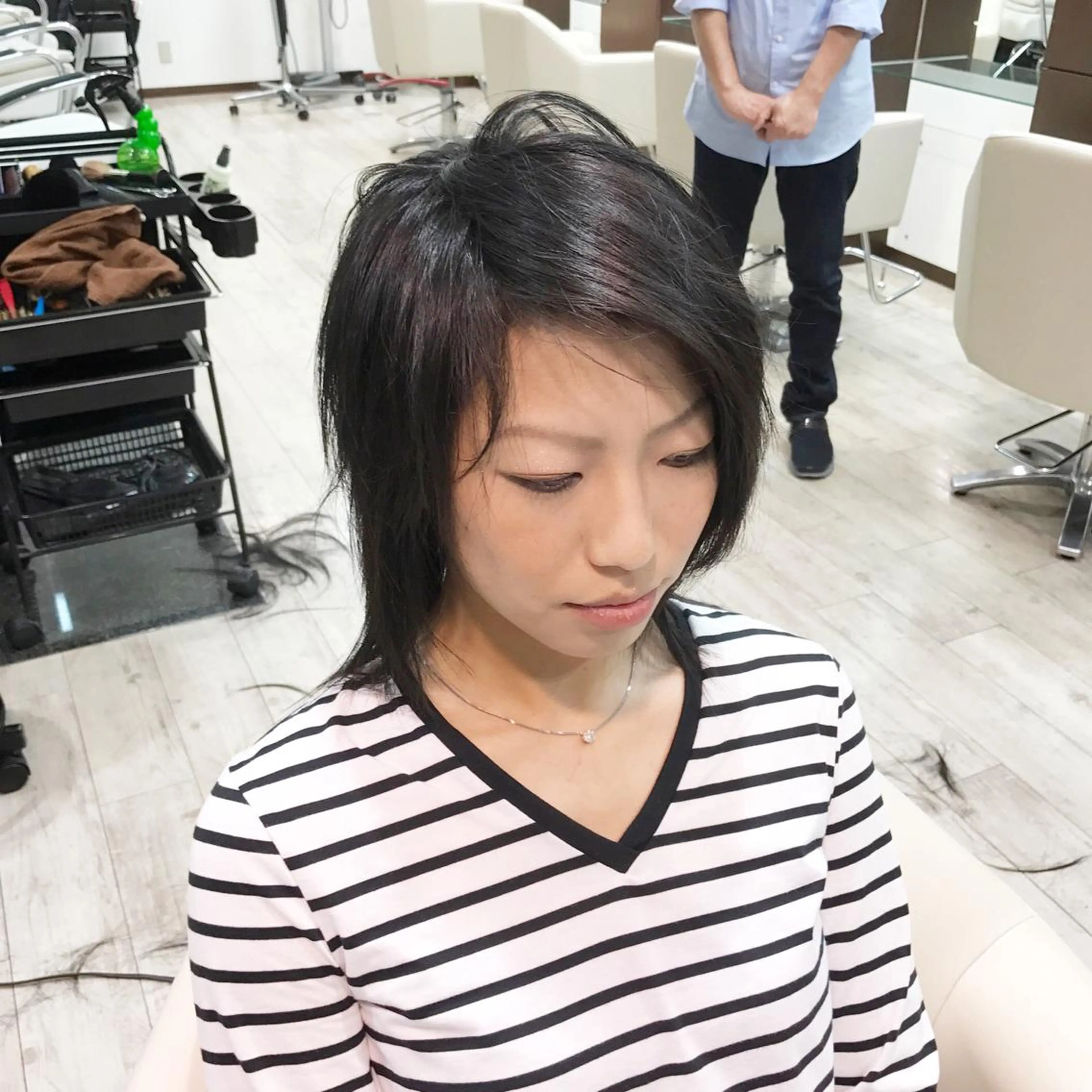 ミディアム カラー パーマ ヘアアレンジ メンズ キッズ ネイル マツエク・マツパ Leyシェアサロン所属・Ken ドライカット ✂️髪質改善のヘアスタイル