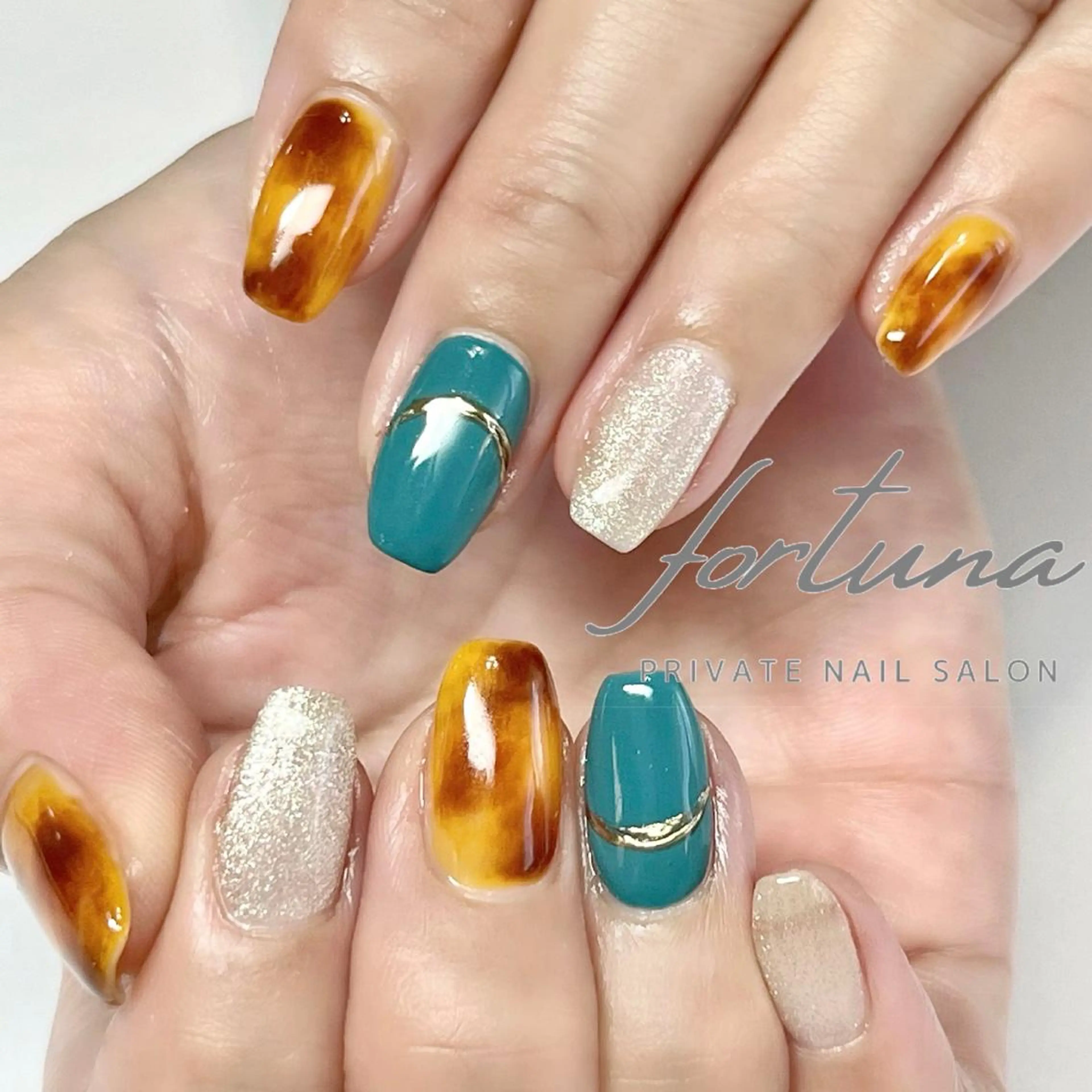 ネイル アートネイル べっ甲ネイル fortuna 武藤裕美のネイルデザイン