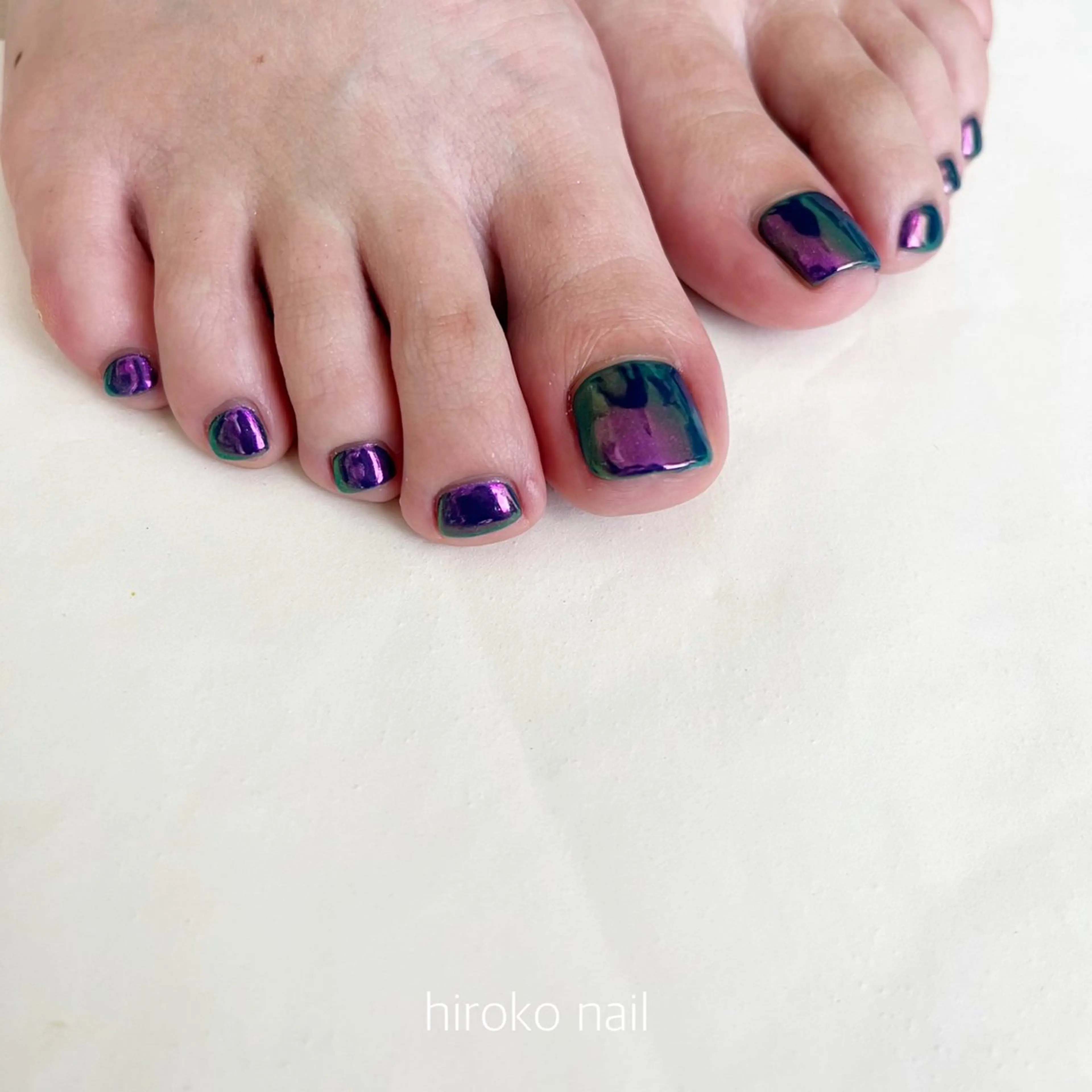 ネイル オーロラネイル フットネイル hiroko nailのネイルデザイン