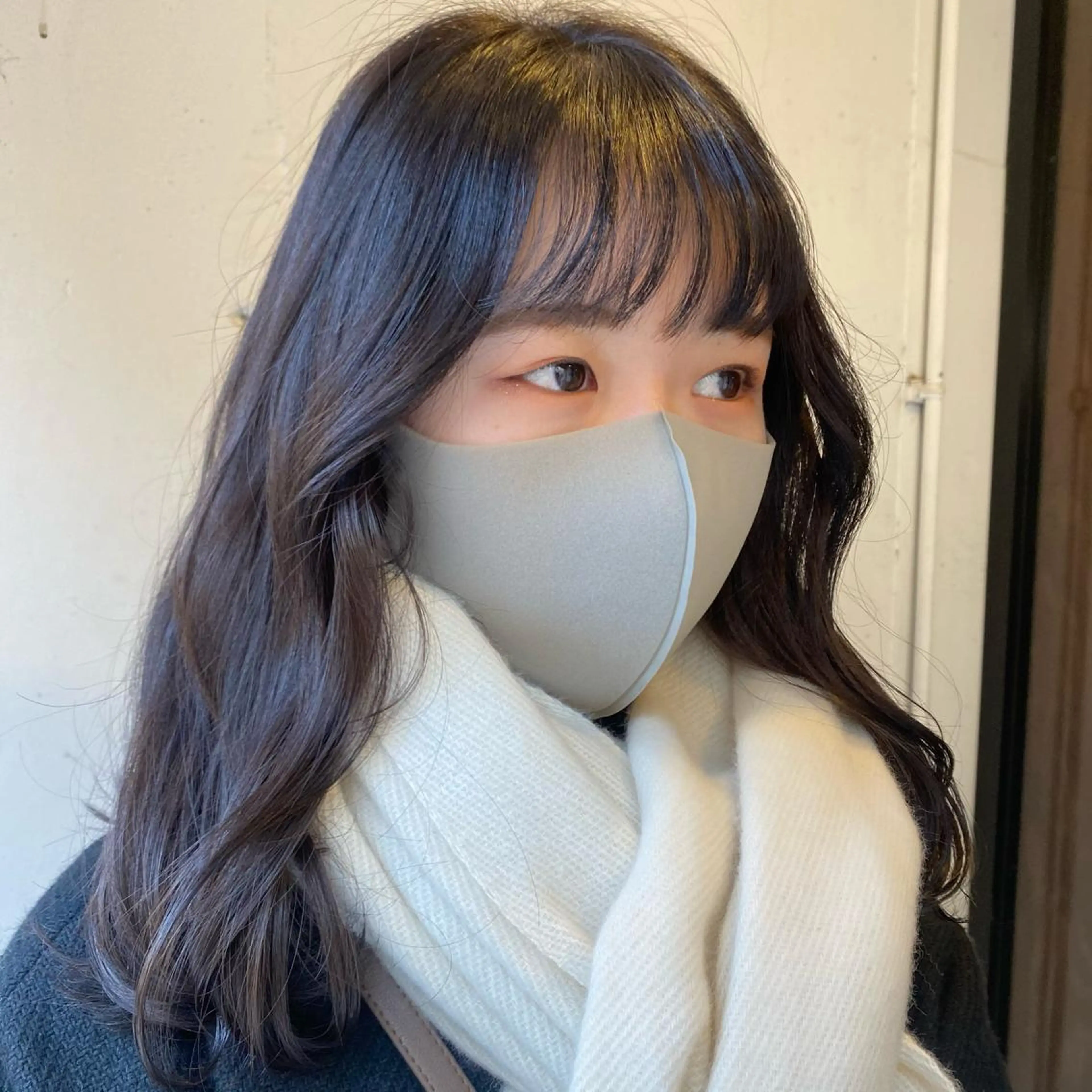 セミロング カラー ラベンダーカラー オルチャンヘア 💚 nao💚のヘアスタイル