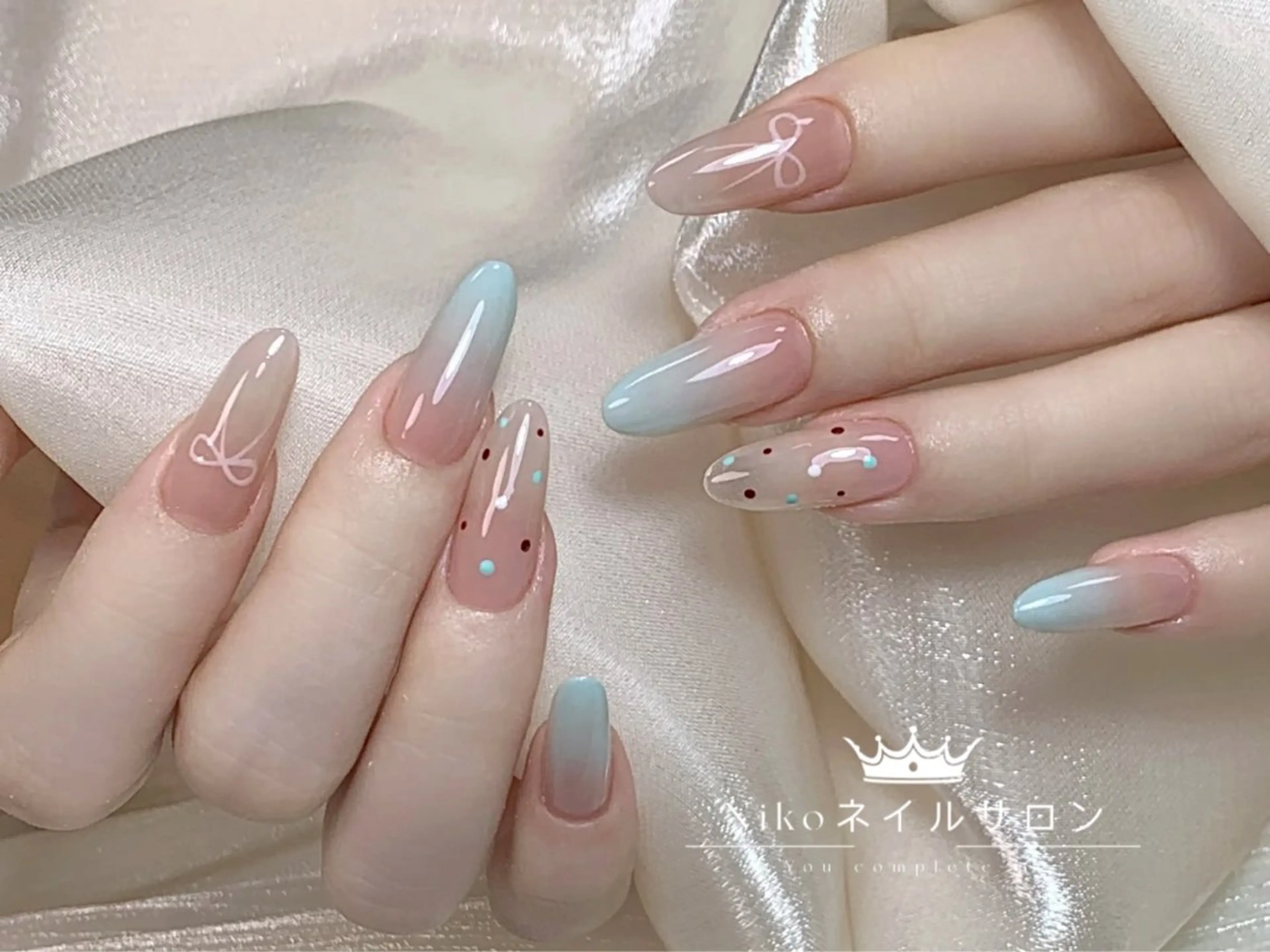 ネイル チークネイル フットネイル フレンチネイル ジェルネイル ガラスフレンチ Nikosalon rikoのネイルデザイン