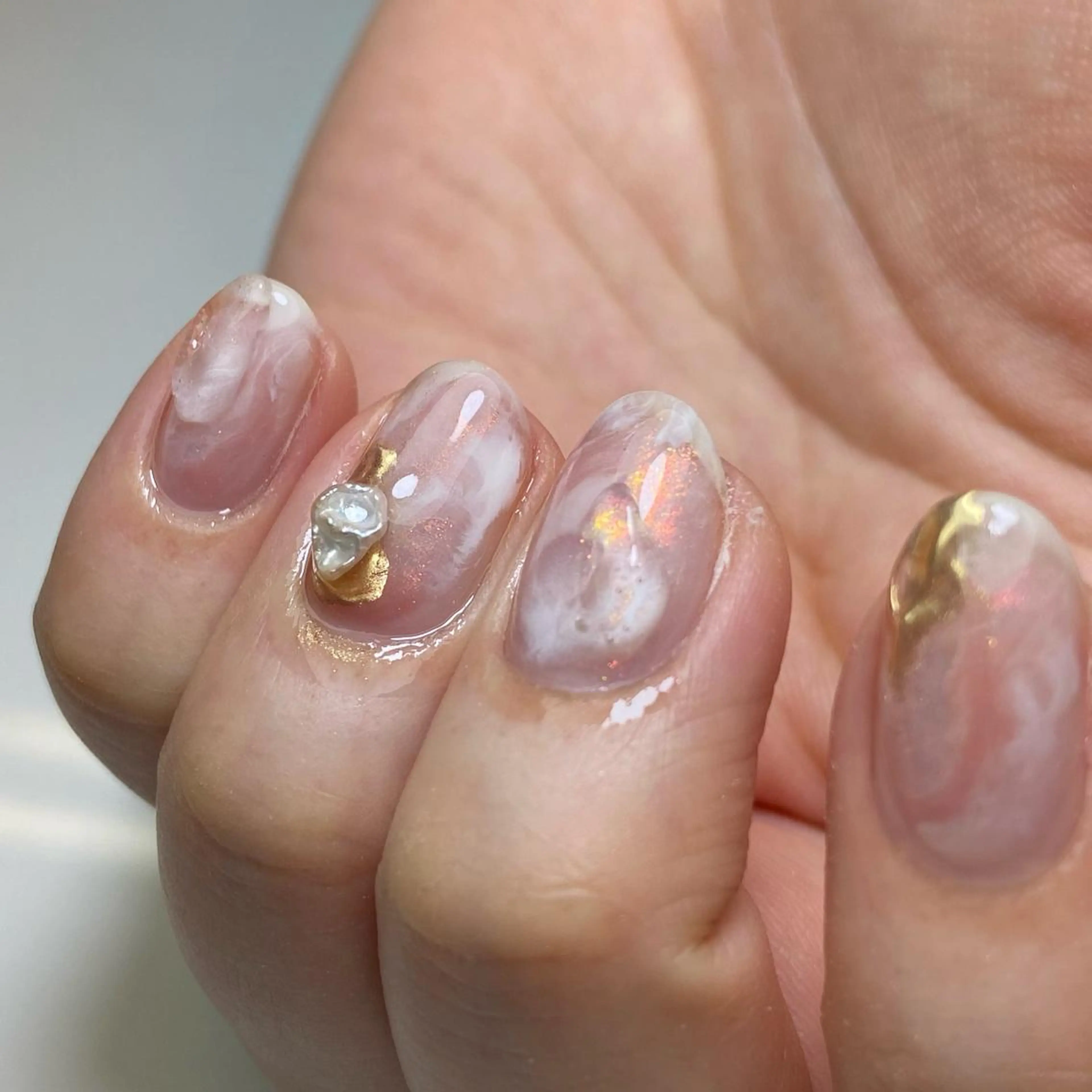 ネイル アートネイル 桜ネイル ニュアンスネイル ピンク ショートネイル nail salon Lumièreのネイルデザイン