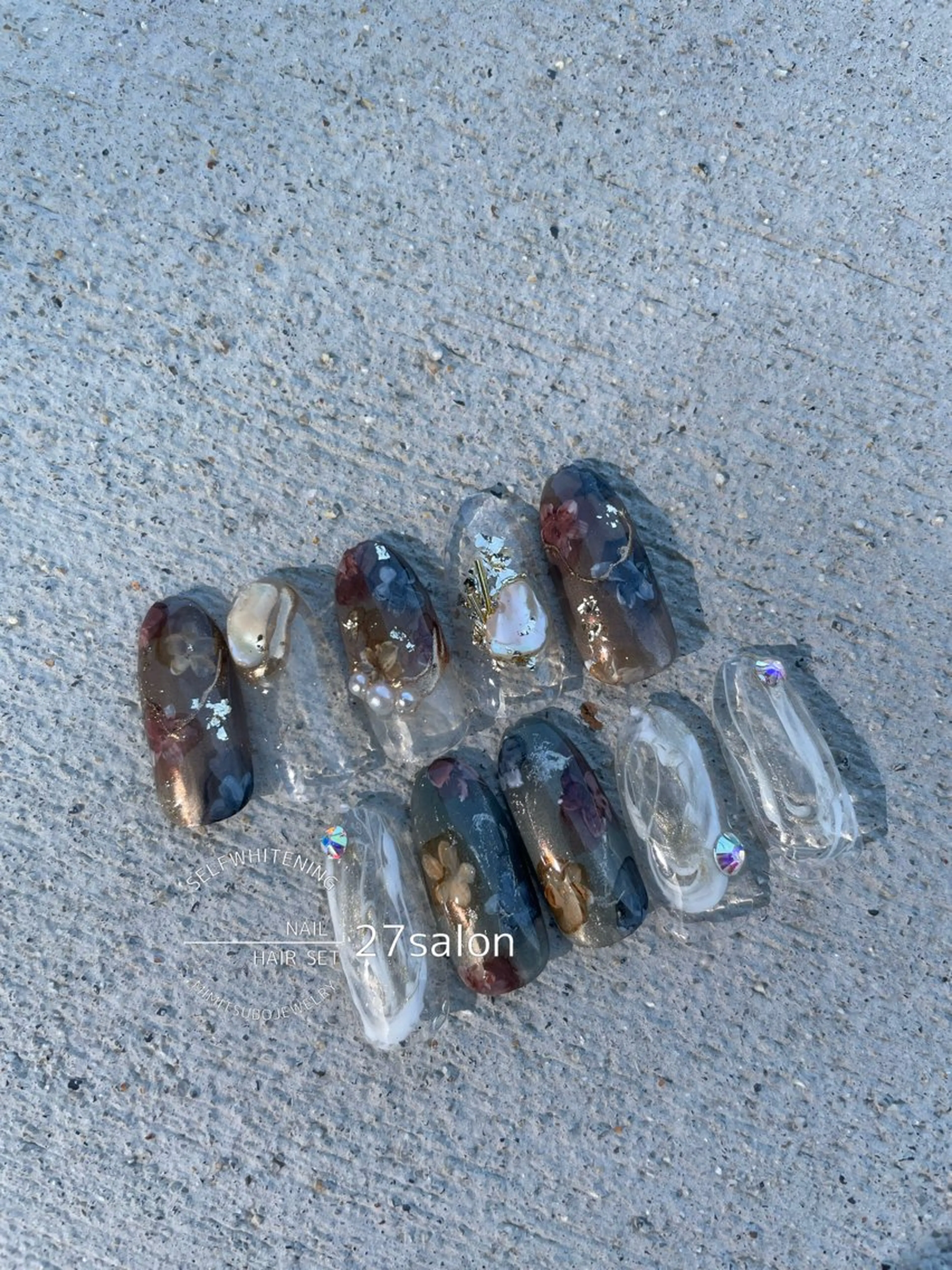 ネイル 入学式 フラワーネイル 卒業式 春ネイル ハンドネイル 27salon yuinaのネイルデザイン